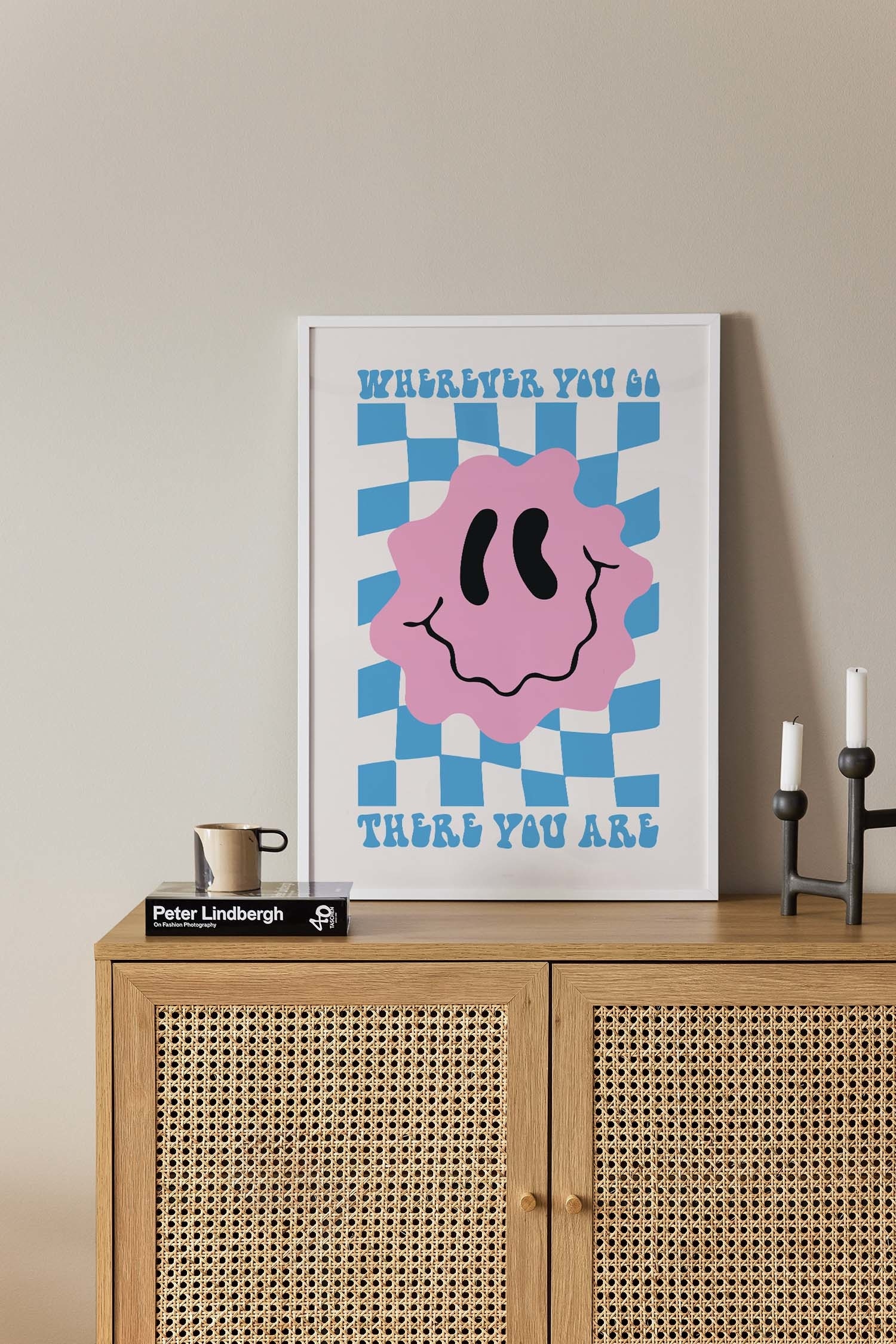 Here You Are Poster - Pink/blue/white