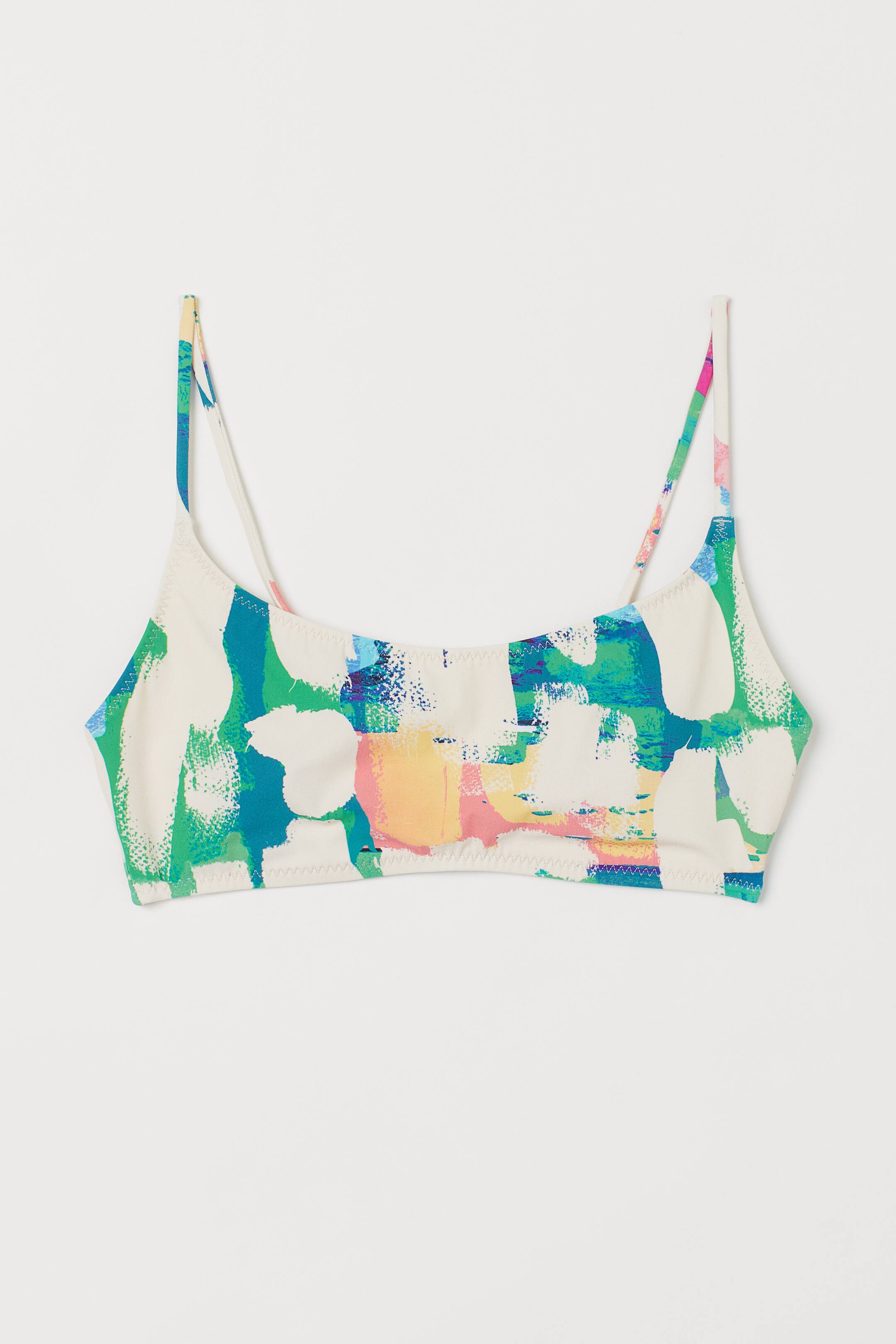 Patterned bikini top - Cream/Multicoloured - Ladies | H&M GB