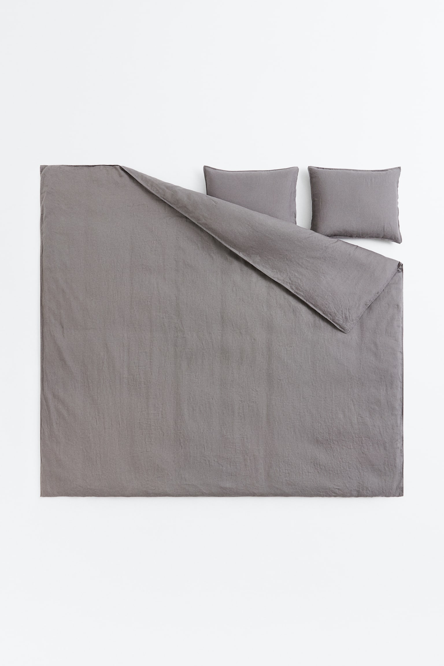 Linen double duvet cover set - Grey/Light grey/White/Blue/Sage green/Beige/Dark khaki green - 3