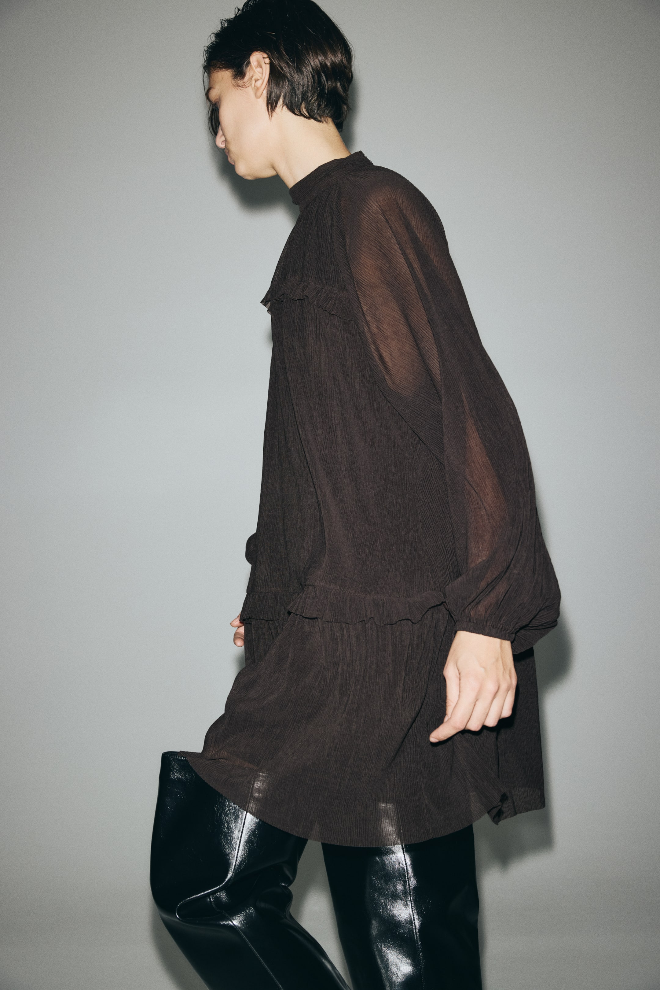 Robe plissée en jersey