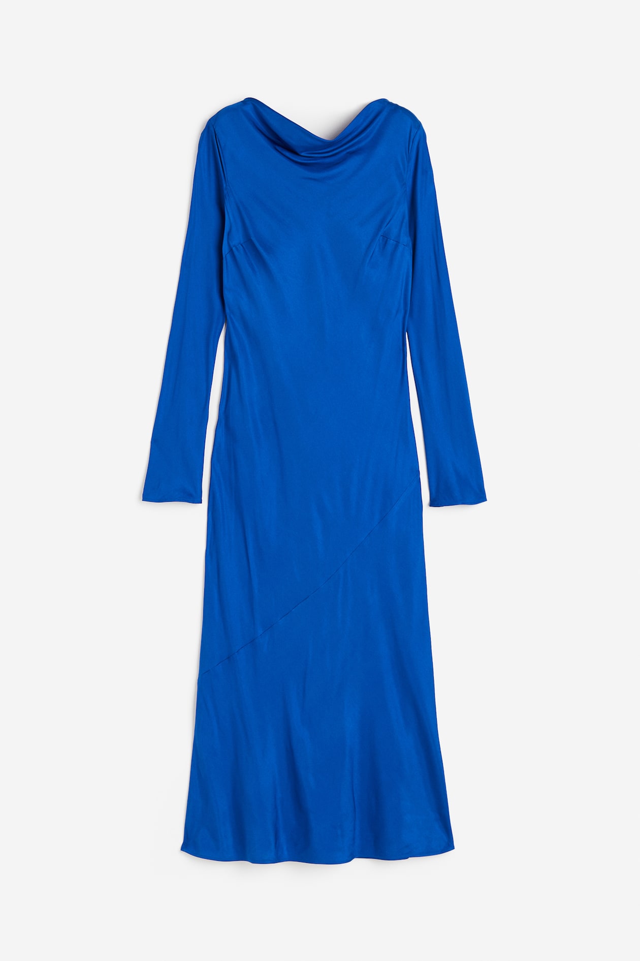 h&m blue satin dress Women's Light blue Ruched Satin Dress
