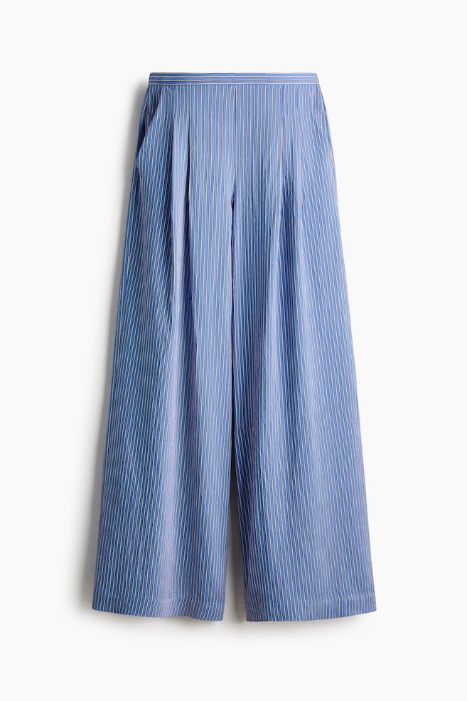 Straight pull-on trousers - Blue/Striped - 1