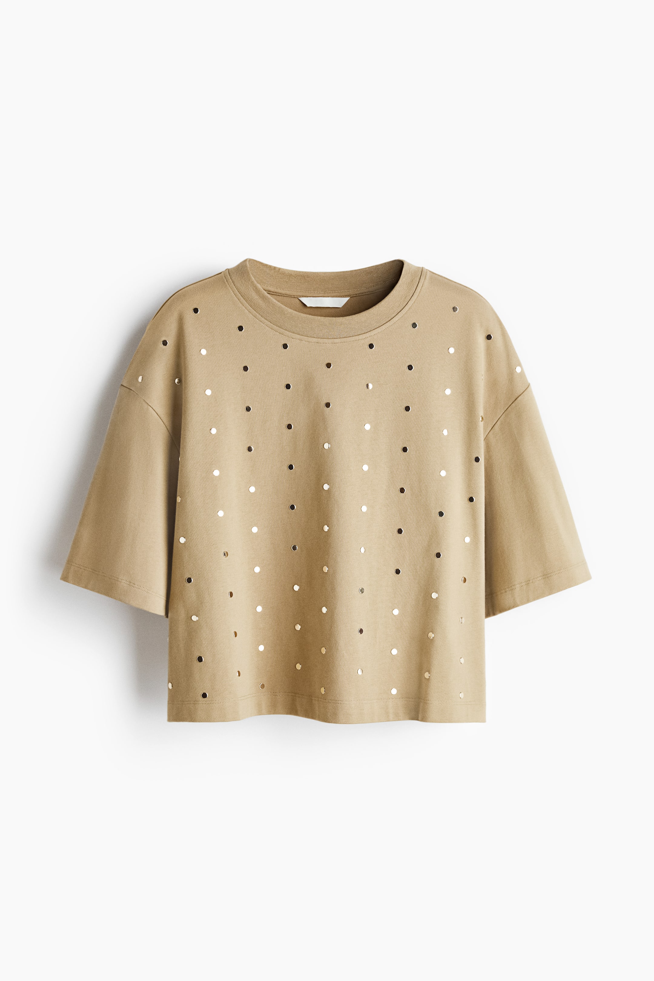 View larger image: Embellished T-shirt - Beige - Ladies | H&M HK 4