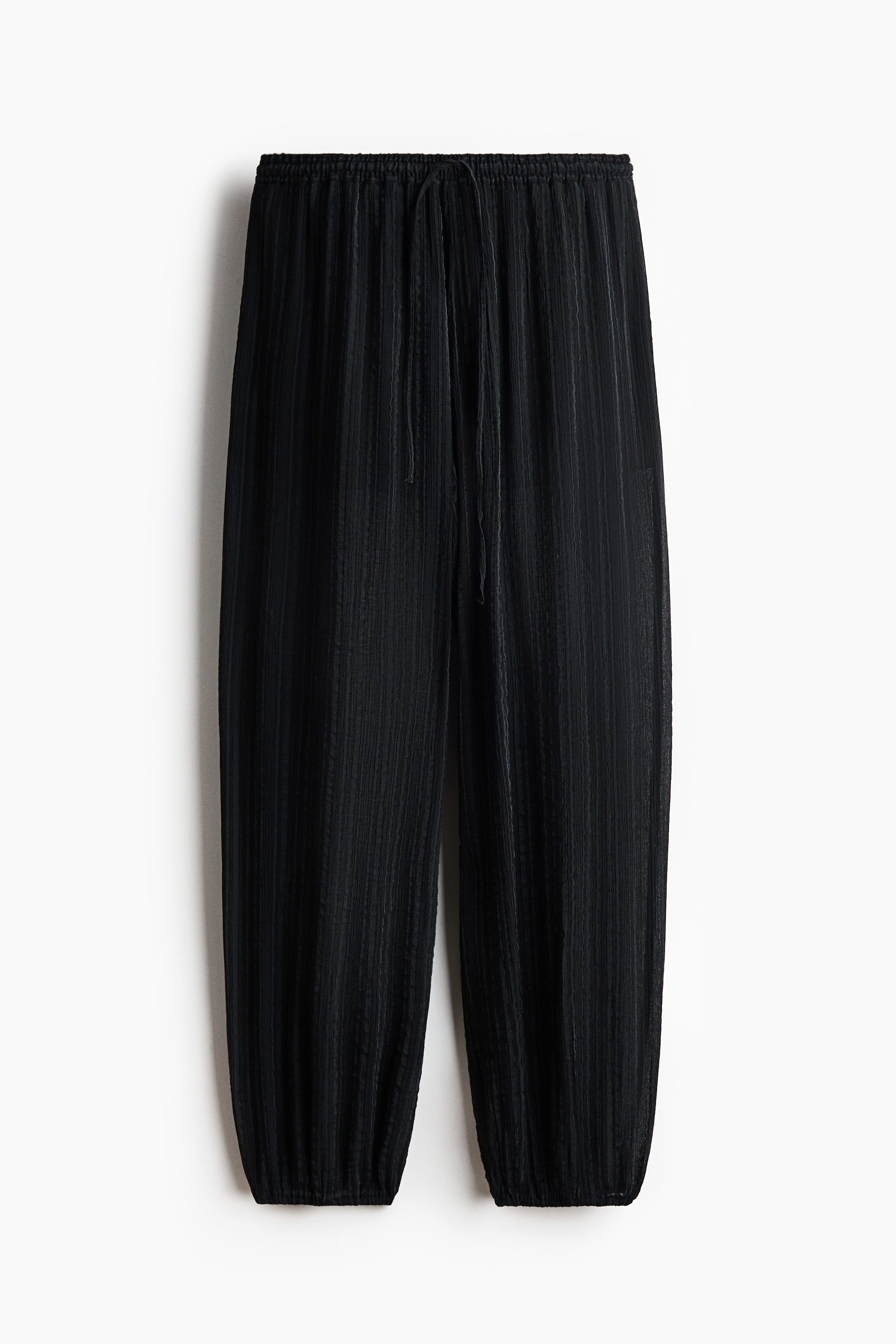 Pantalon ballon froissé - Gris foncé/Beige