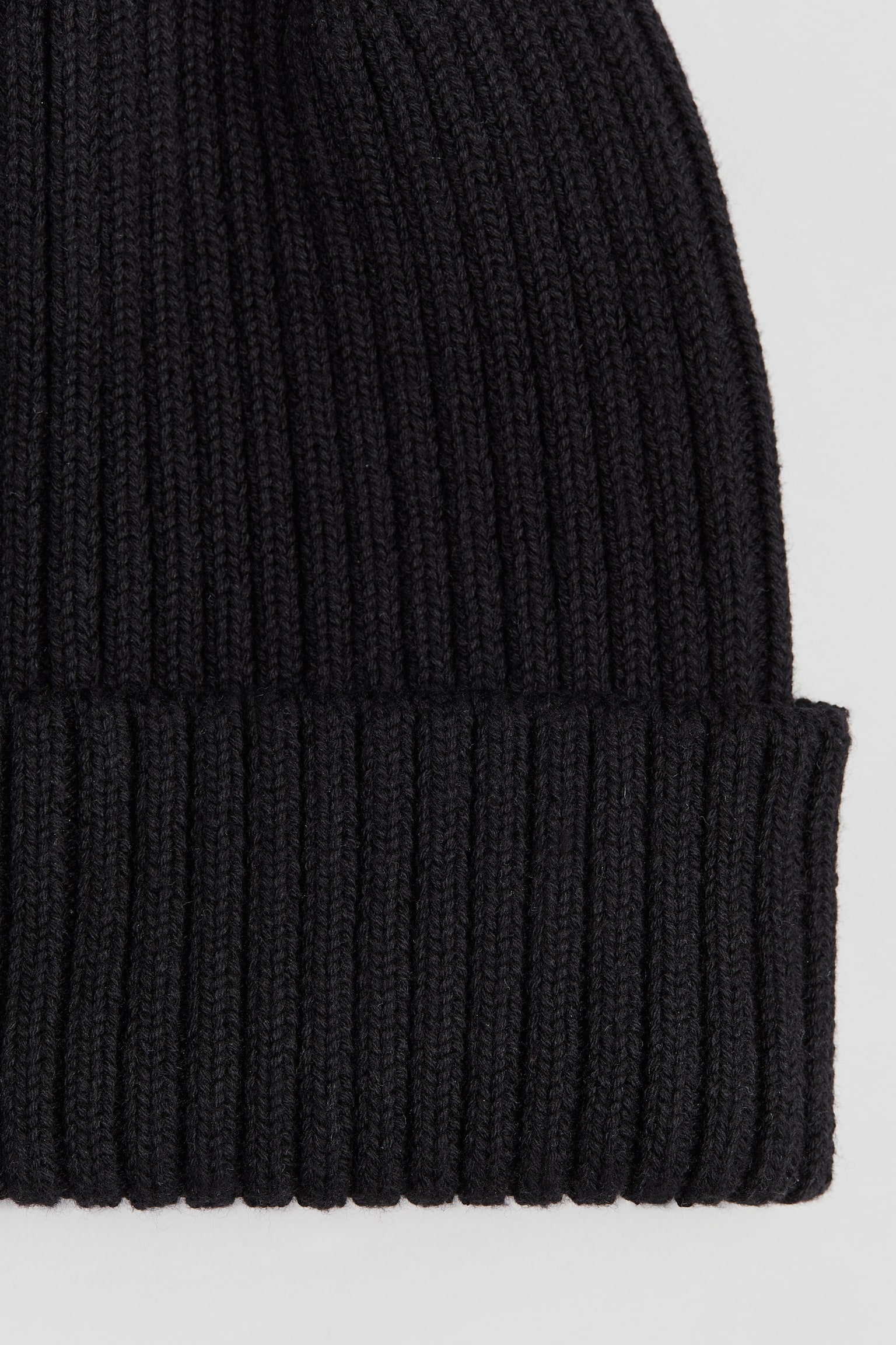 Rib-knit beanie - Black/Grey marl - 2