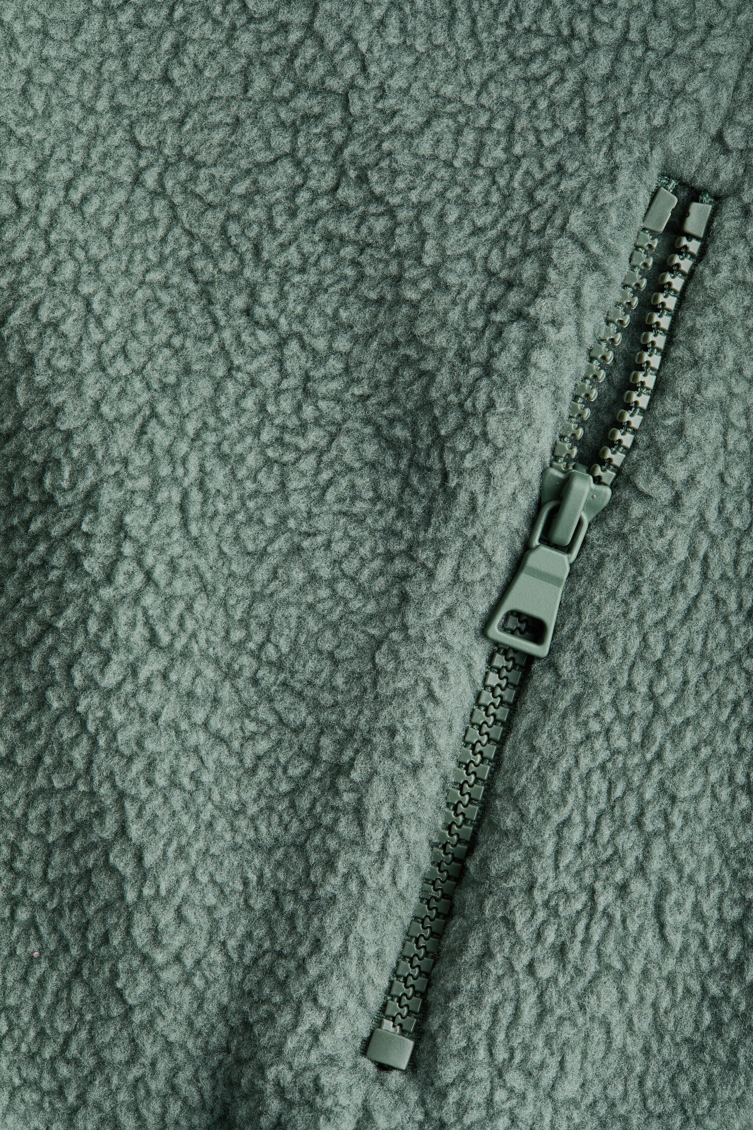 Женская куртка H&M Teddy Fleece, цвет: Пыльный изумрудный зелёный — фото 6