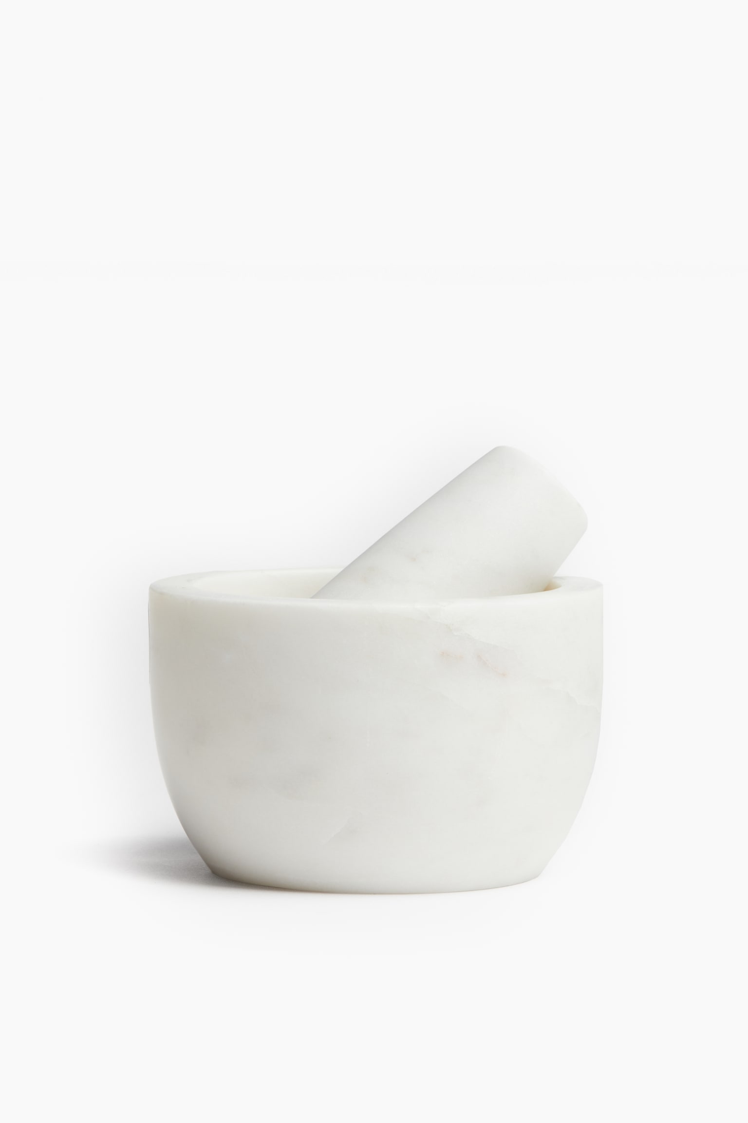 Marble mortar and pestle - White/Grey - 1