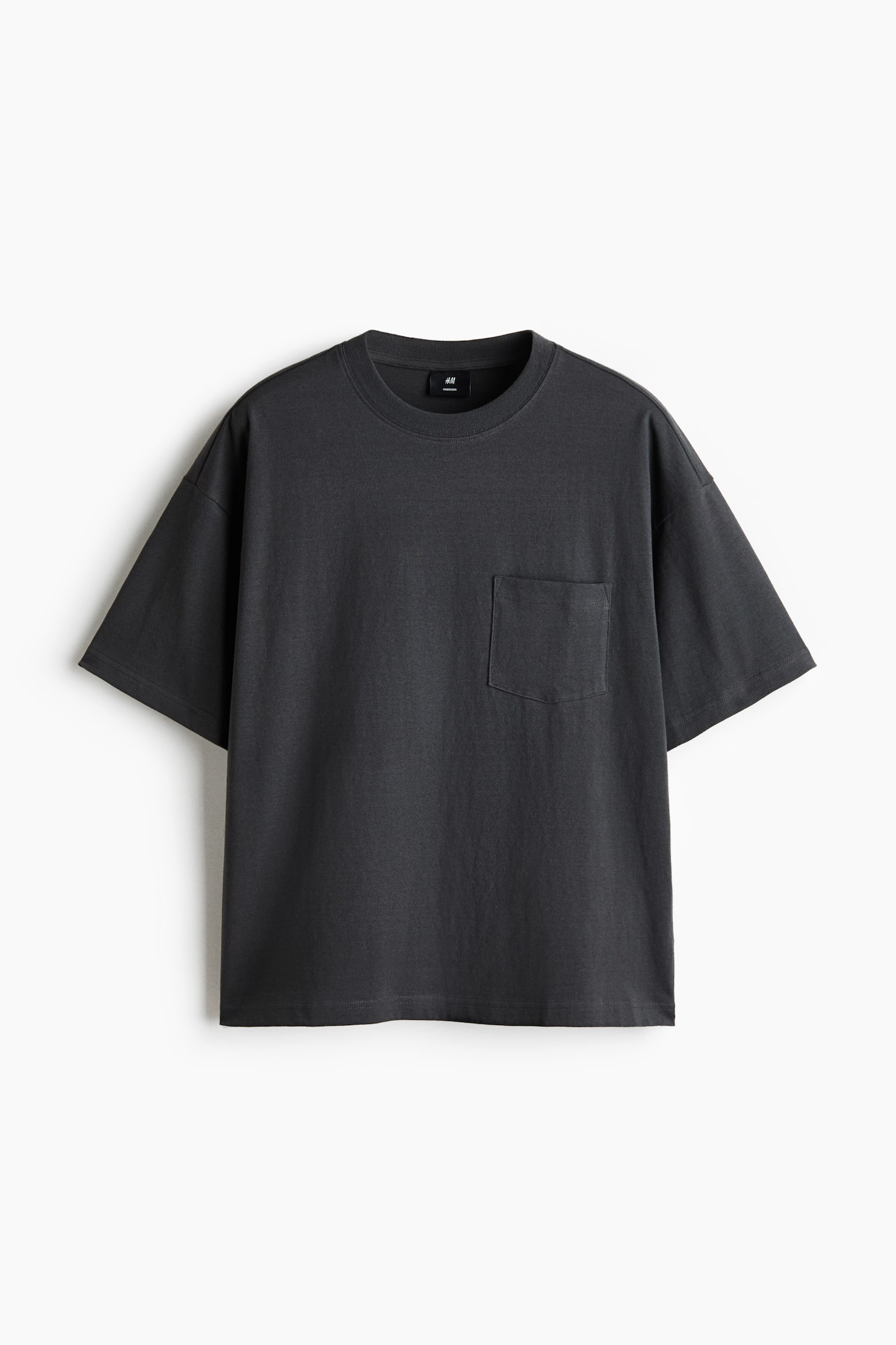 T-shirt ample en coton - Gris foncé/Noir/Ivoire/Vert ancien clair - 1