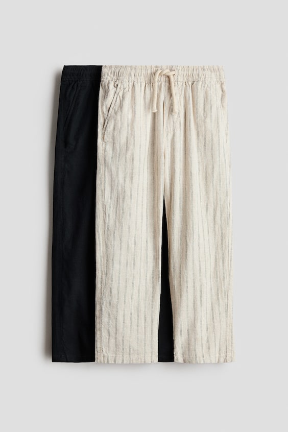 Детские брюки H&M 2-Pack Linen-Blend Pants