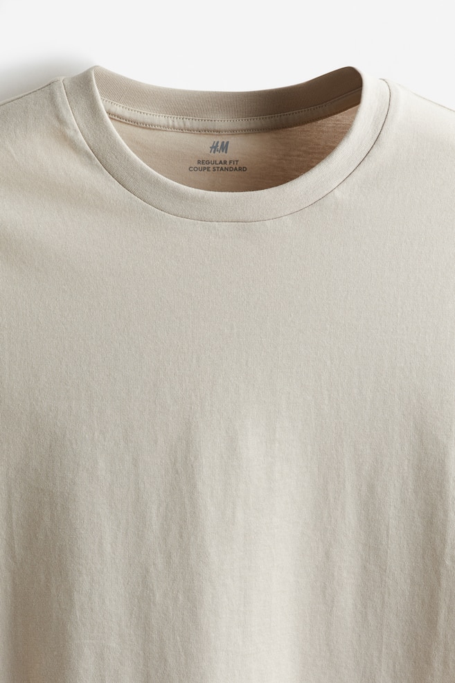 T-shirt Regular Fit - Jasnobeżowy/Biały/Czarny/Szary melanż/dc/dc/dc/dc/dc/dc/dc/dc - 5