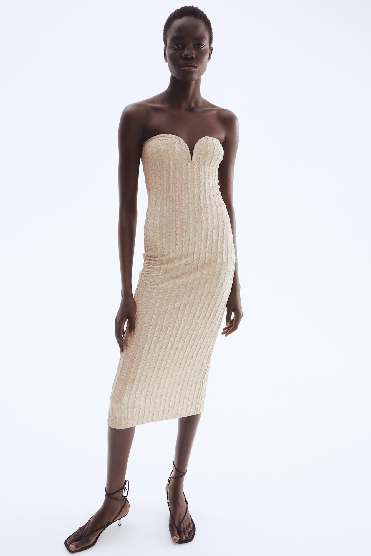 Textured Jersey Bandeau Dress