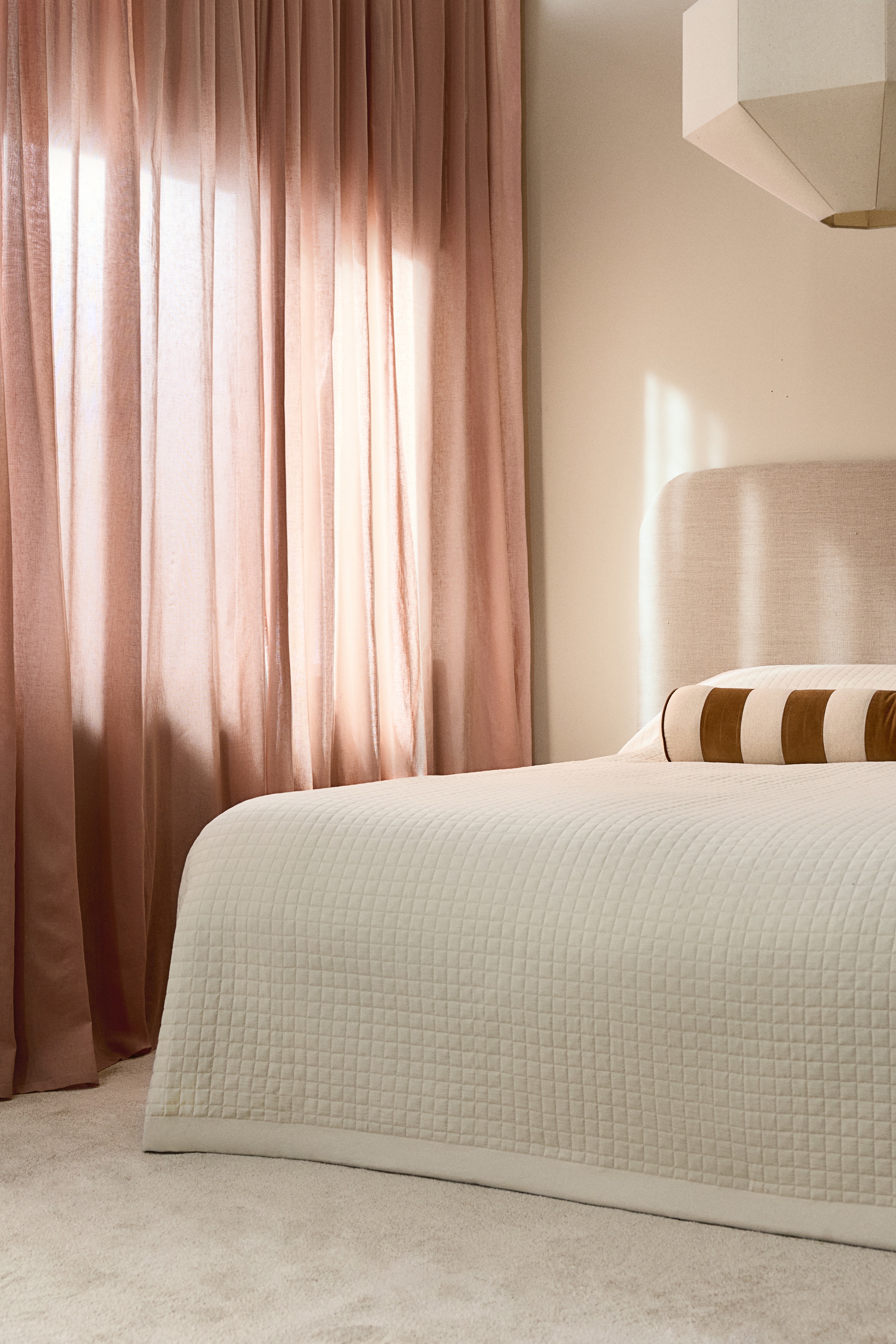 1-Pack Wide Linen-Blend Curtain Panel - Dusty pink/Beige/Sage green/White/Beige