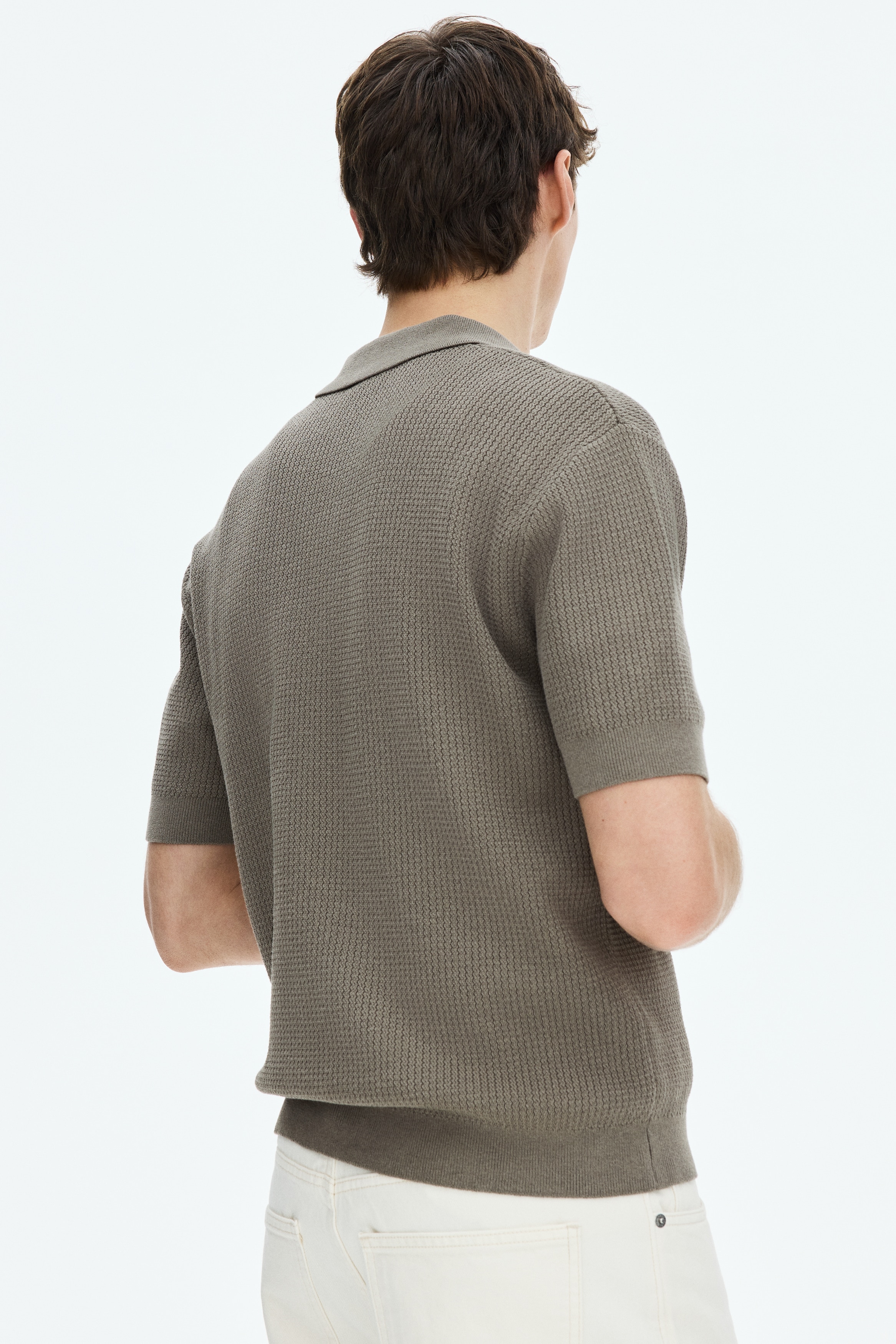Regular Fit Cable-knit polo shirt