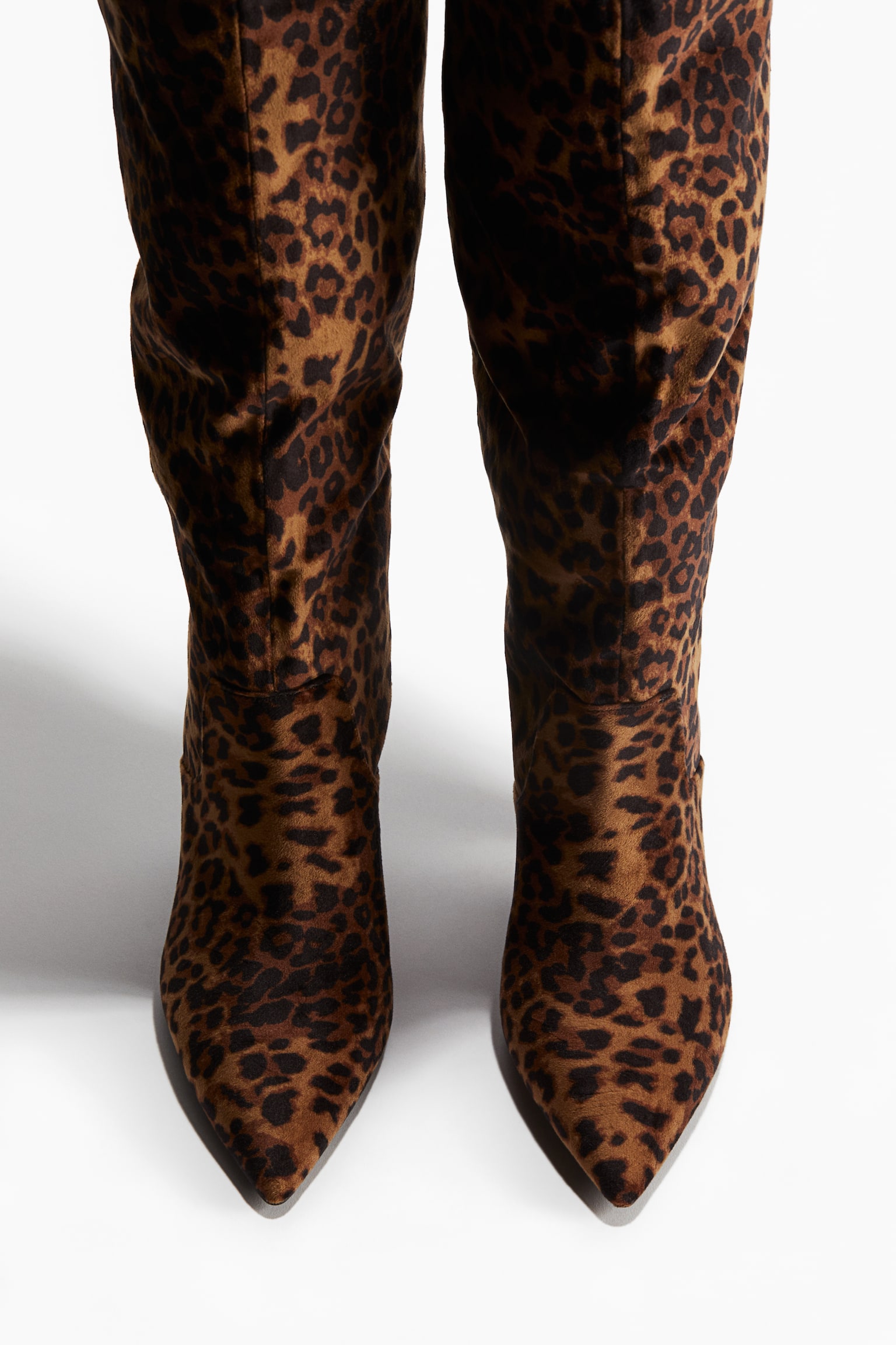 Slouchy pointed boots - Brown/Leopard print - 4