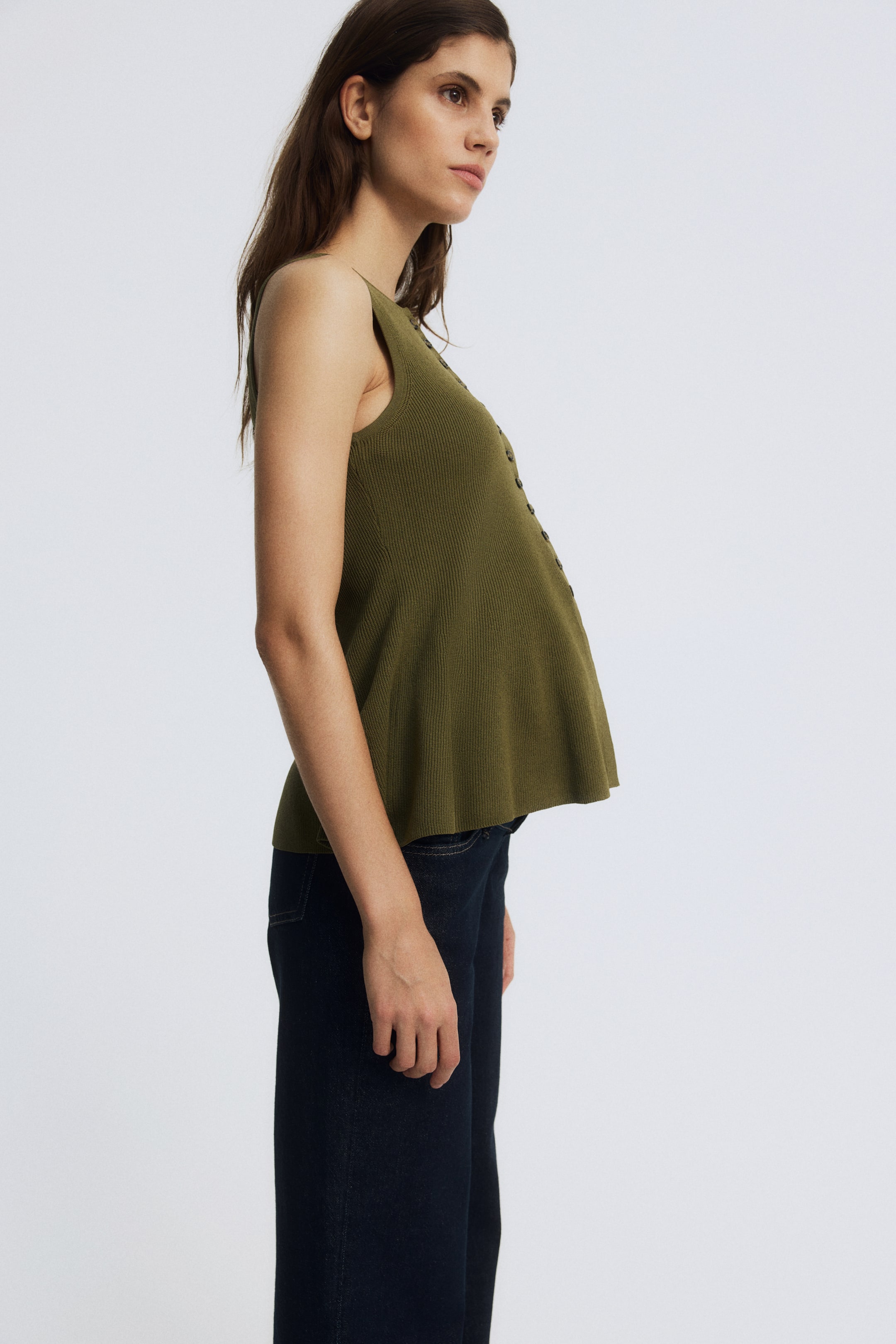 MAMA Gilet sans manches en tricot côtelé