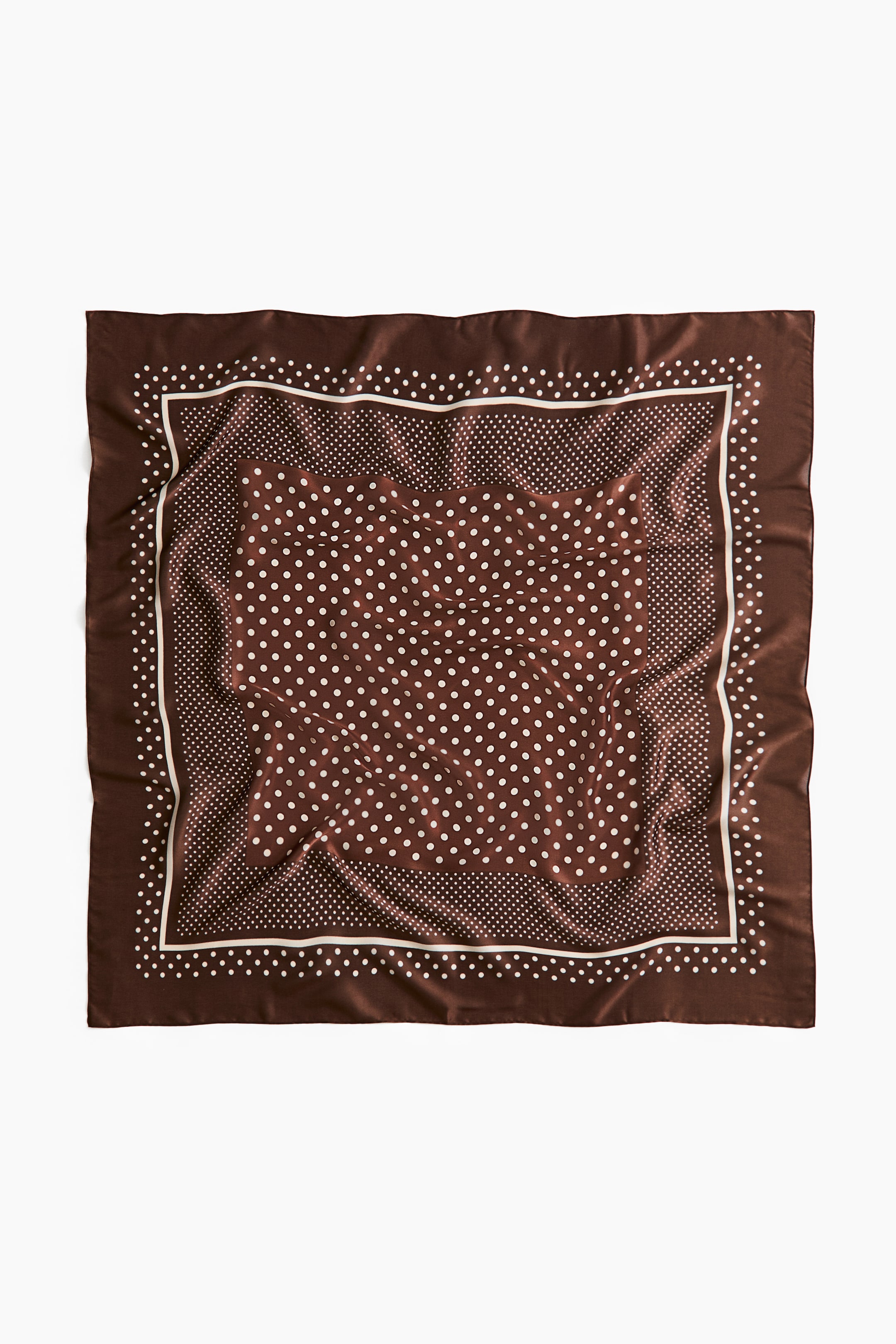 Zobrazit větší obrázek: Vzorovaný šátek - Tmavě hnědá/puntíky - ŽENY | H&M CZ 2