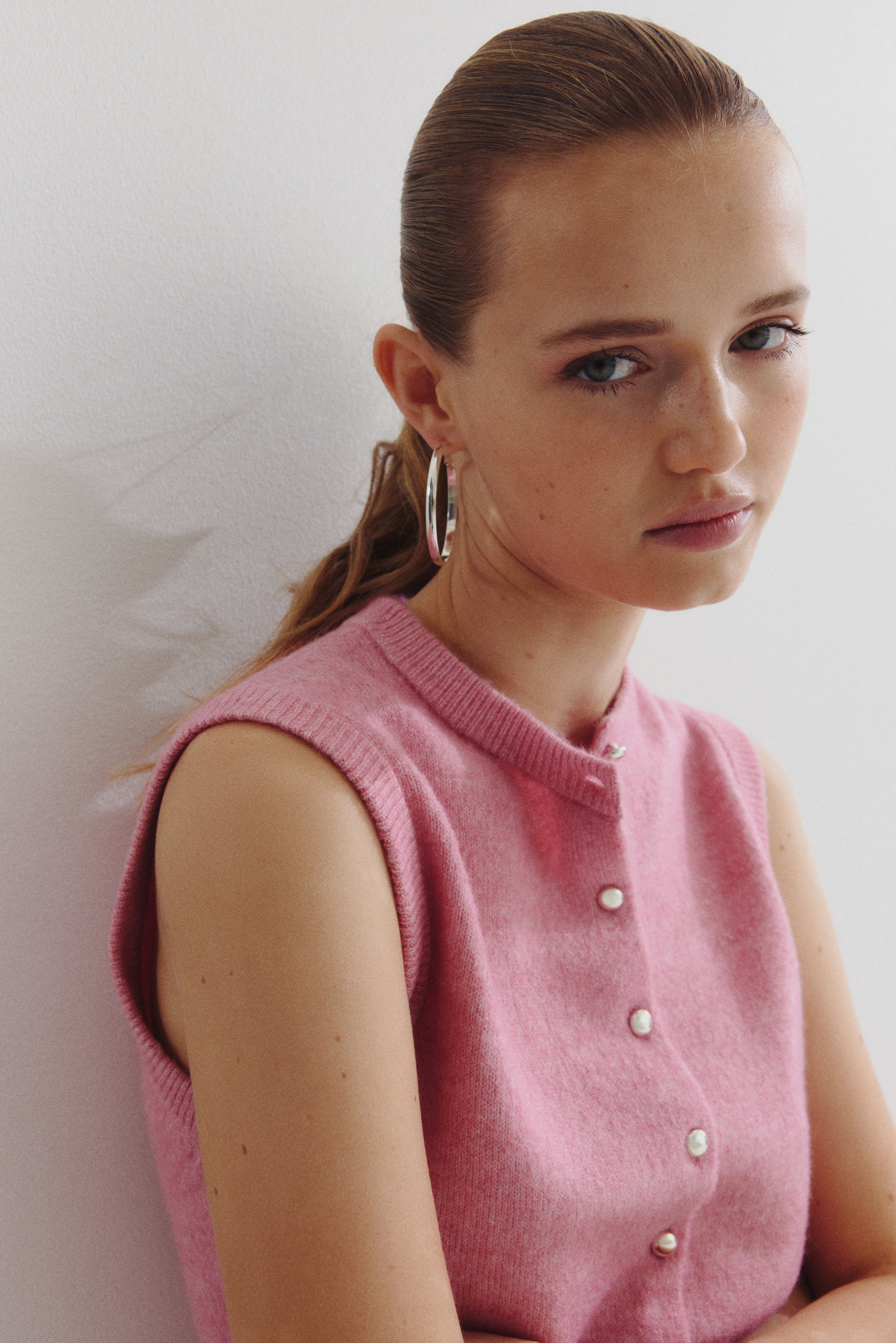 ニットベスト - ピンクメランジ - レディース | H&M JP