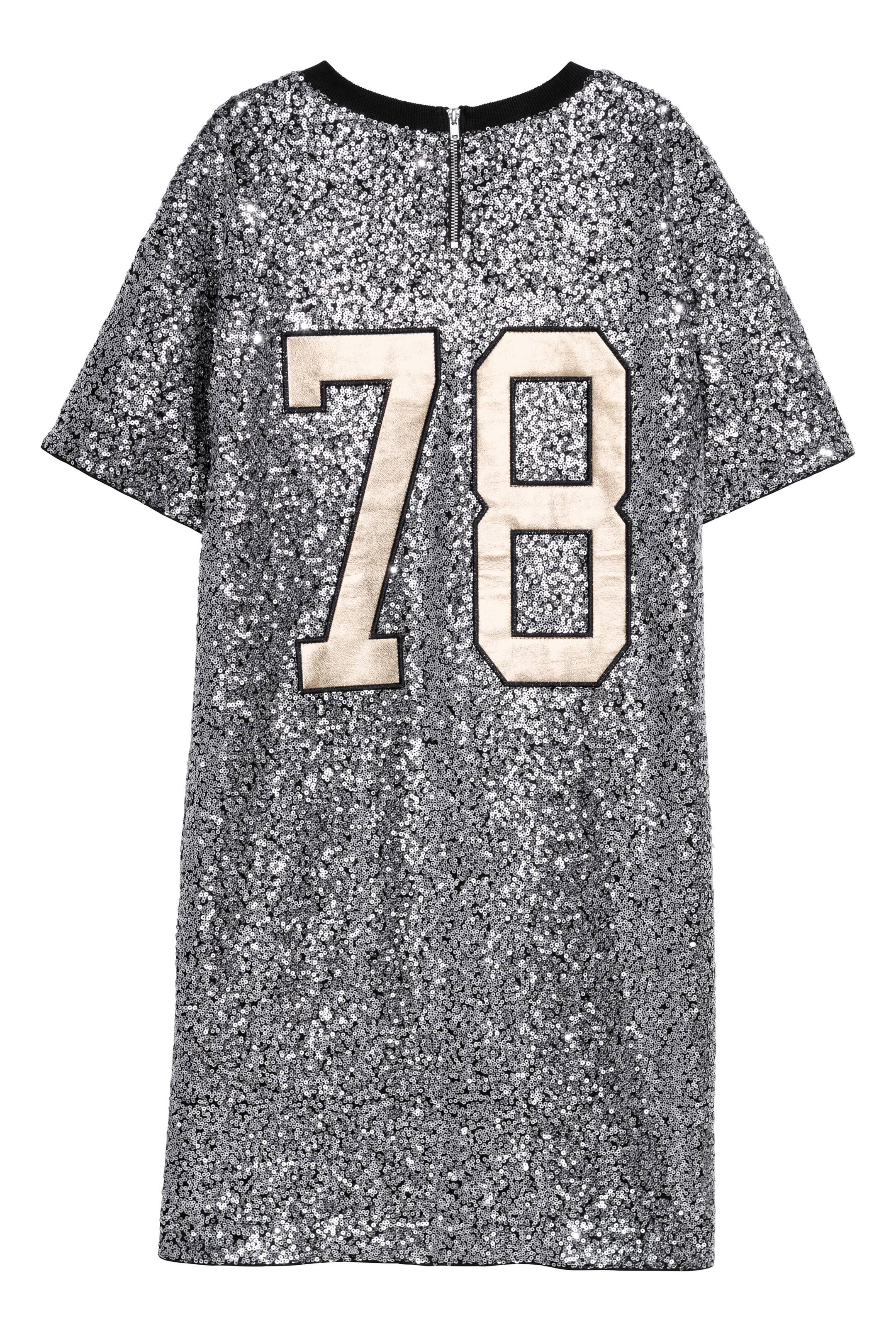 h&m sequin shirt dress Women's Burgundy Sequined Mini Dress