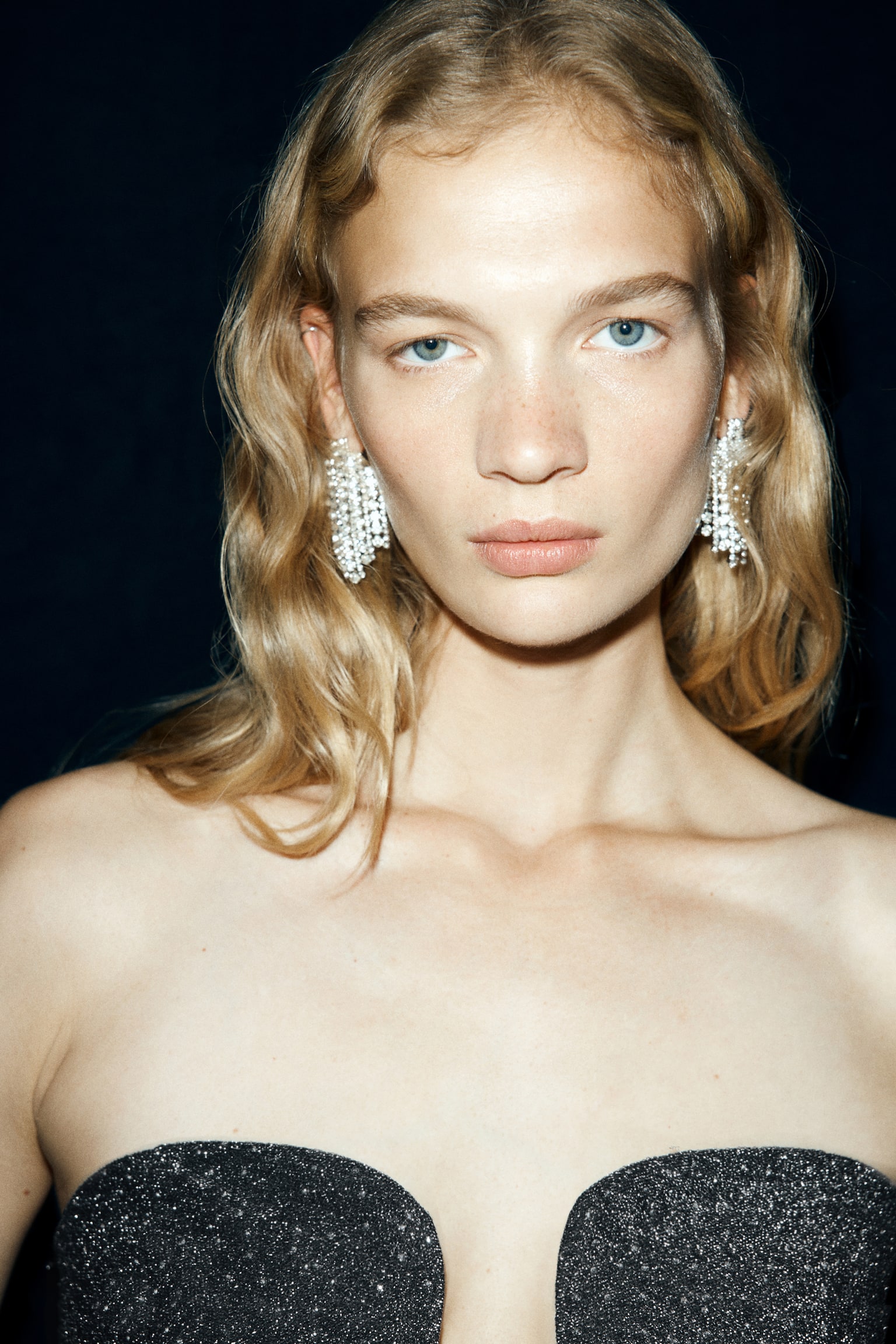 Simli Bandeau Elbise - Siyah/Gümüş rengi - 4