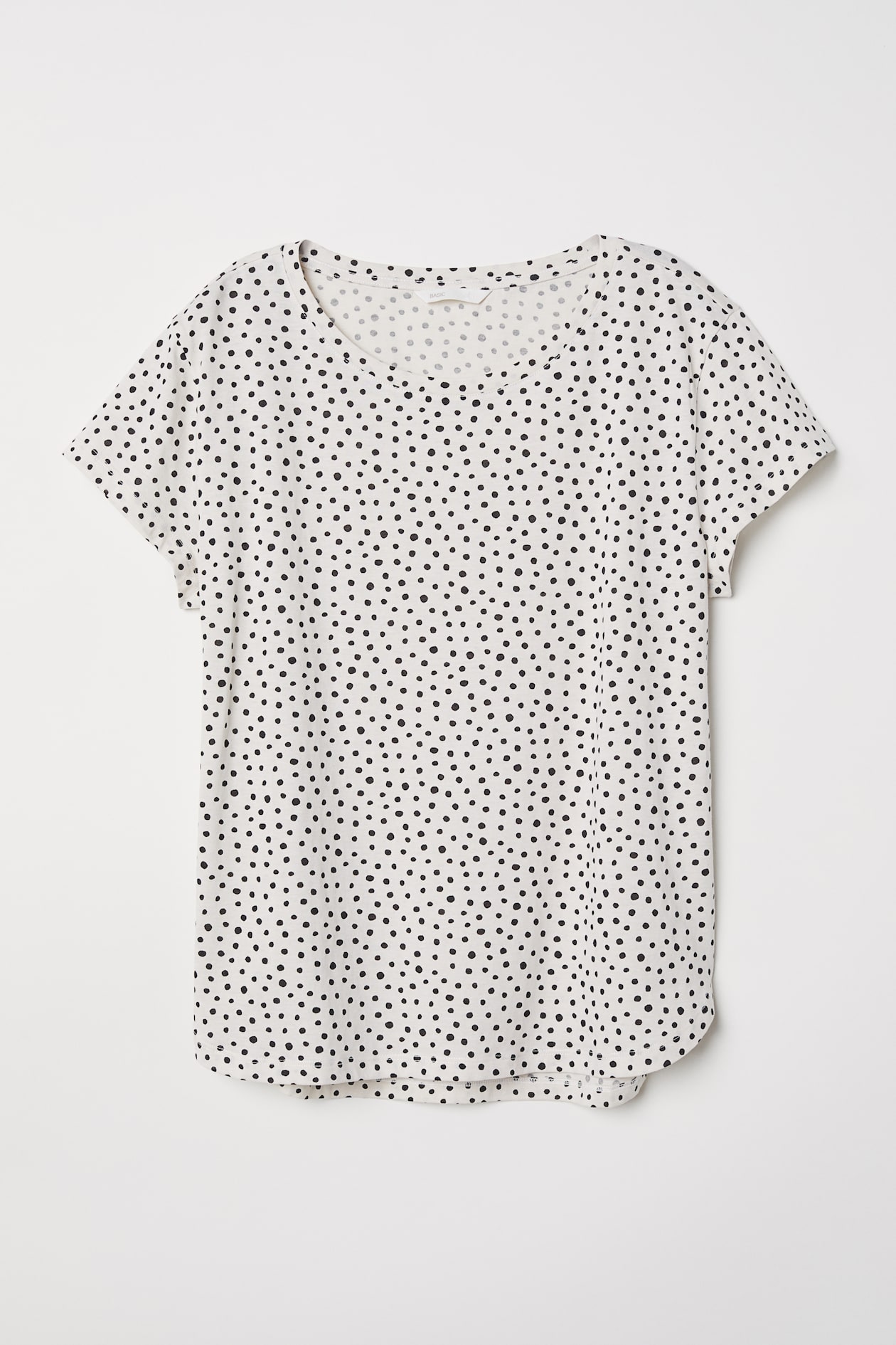 T-shirt - Short sleeve - Natural white/Spotted - Ladies | H&M GB