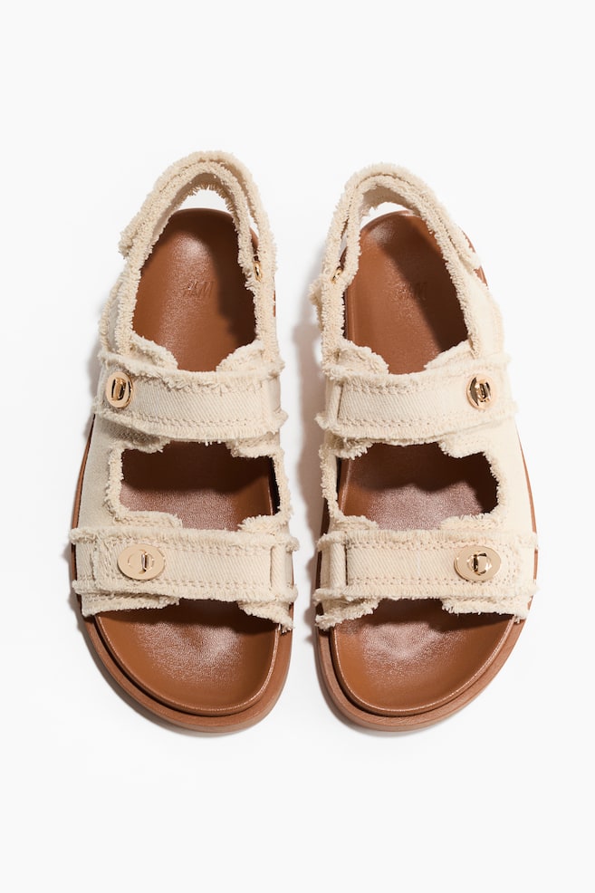 Sandalen aus Baumwolltwill - Hellbeige - 1