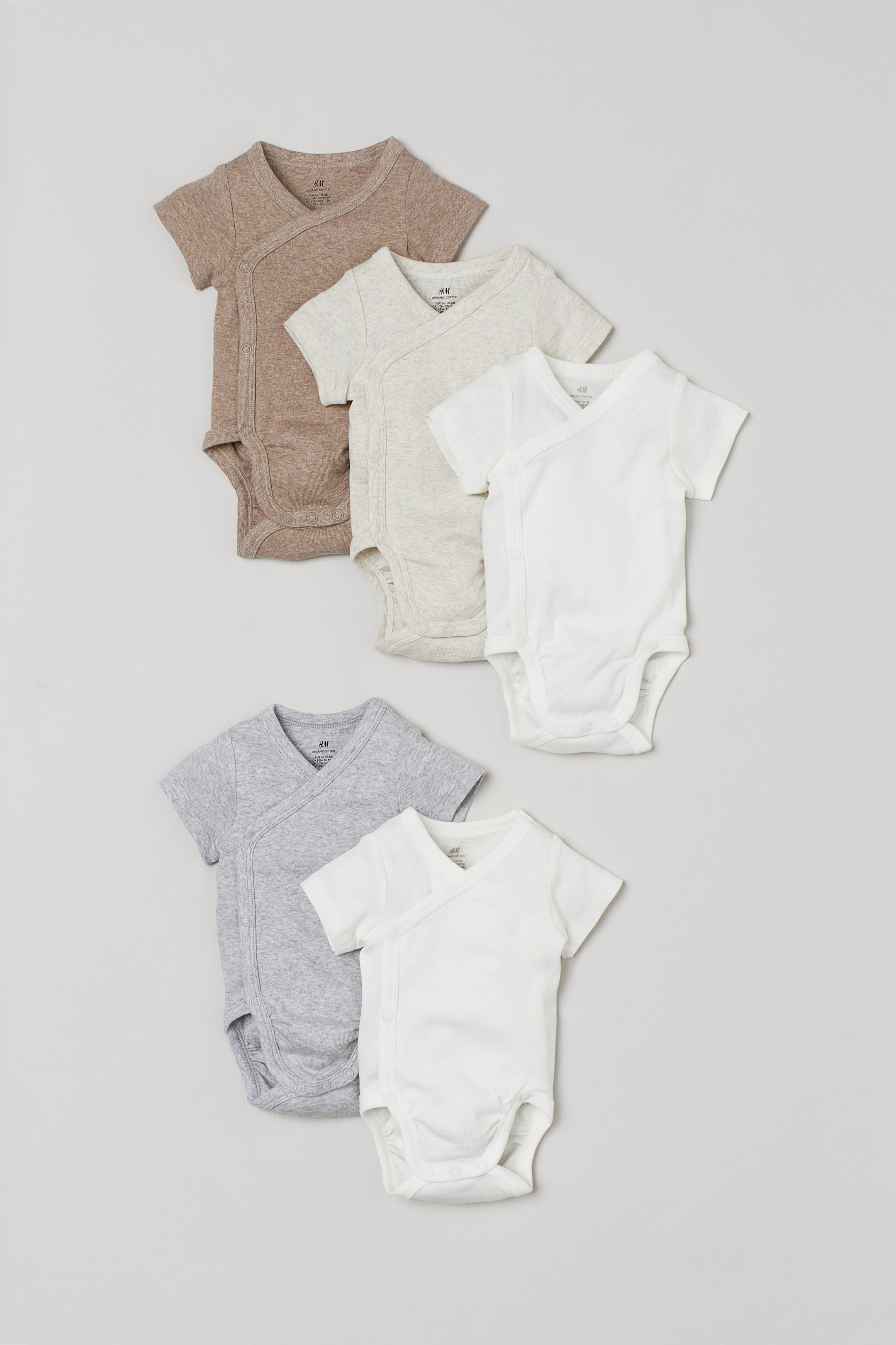 View larger image: 5-pack cotton bodysuits - Beige marl - Kids | H&M IE 1