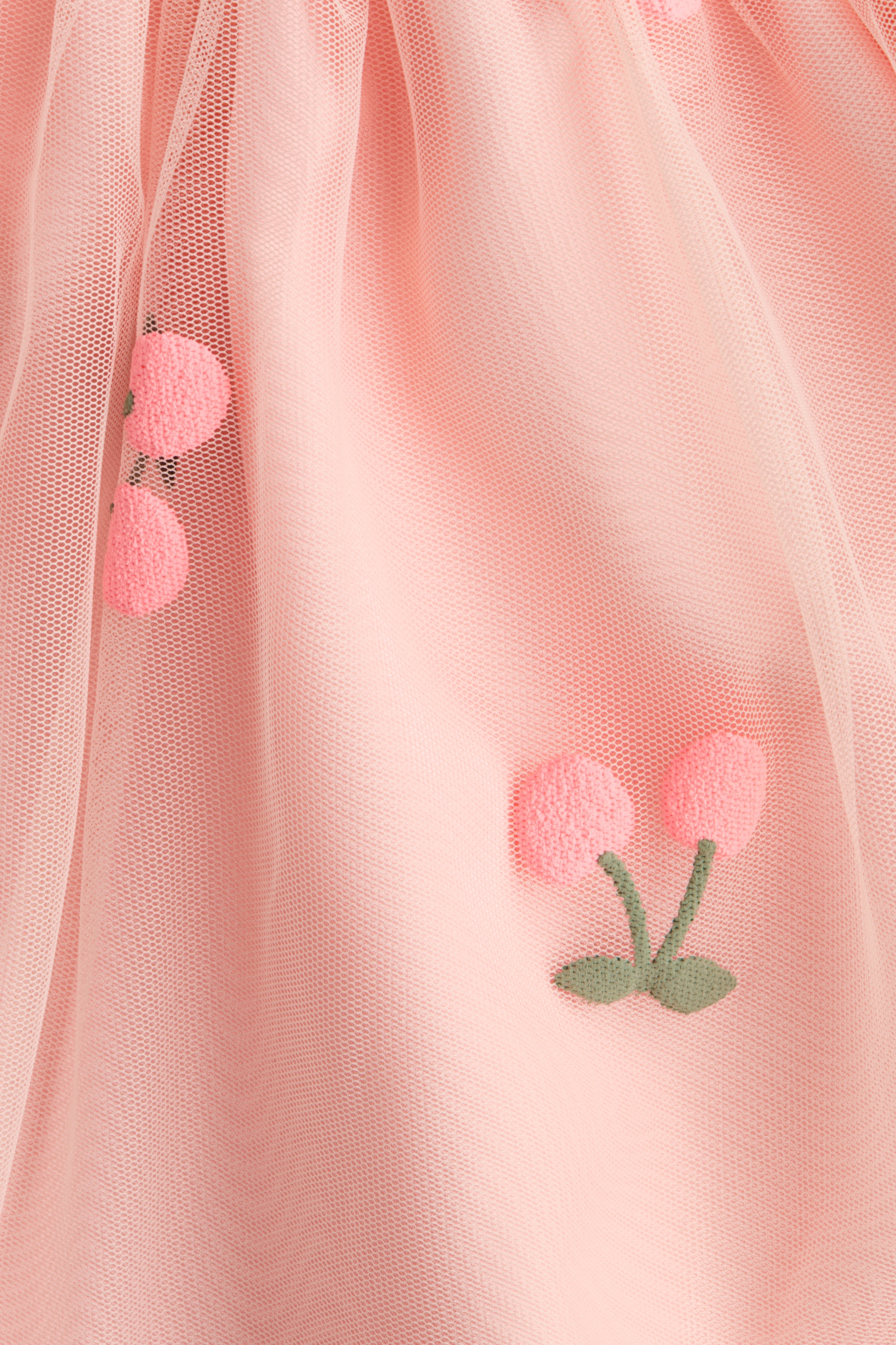 Light pink/cherries Printed Tulle Dress for kids | H&M US