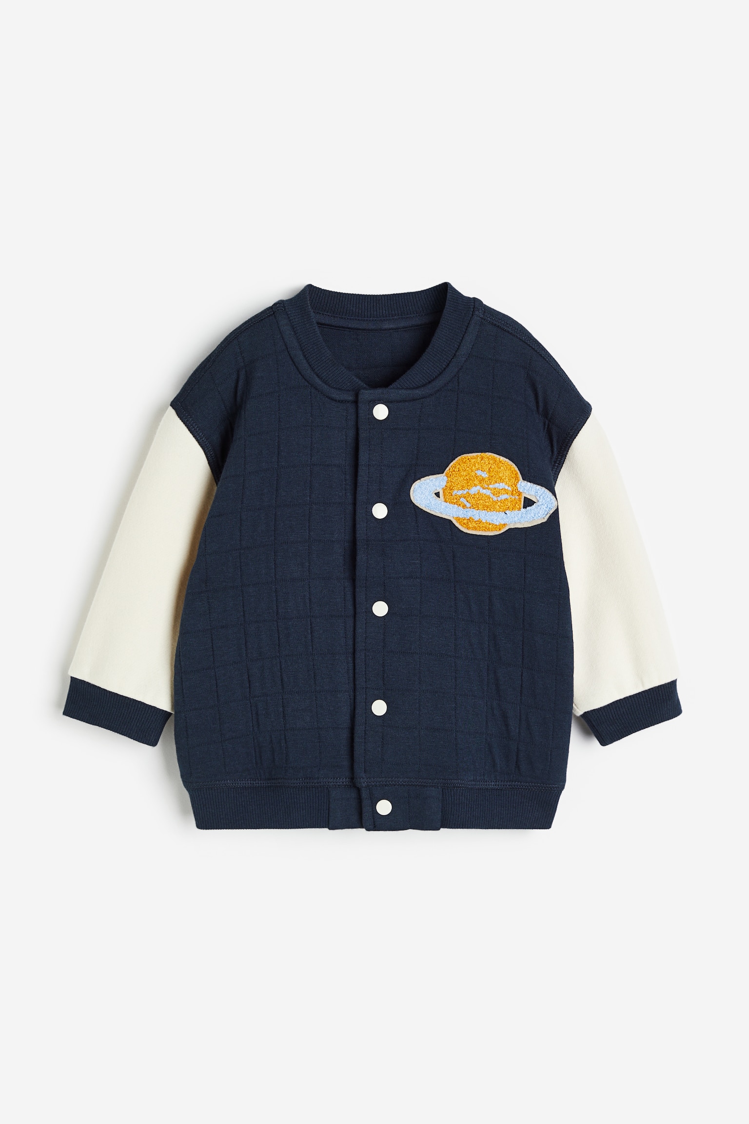 Quilted Sweat Cardigan - Dark blue/Planet - 1