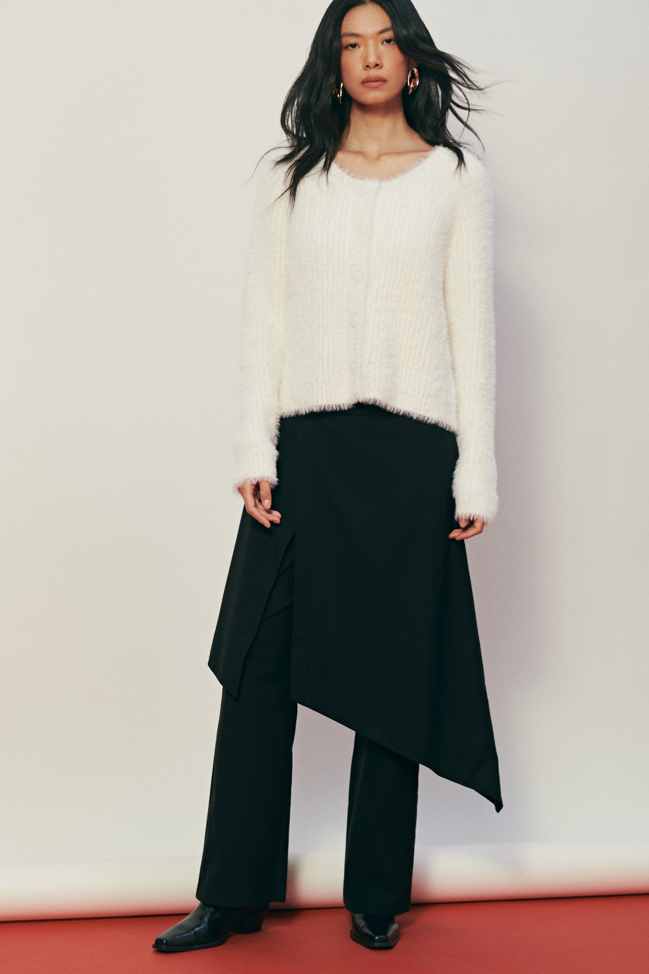 이미지 확대 보기: 스커트 레이어드 팬츠 - 블랙 - 여성 | H&M KR 1