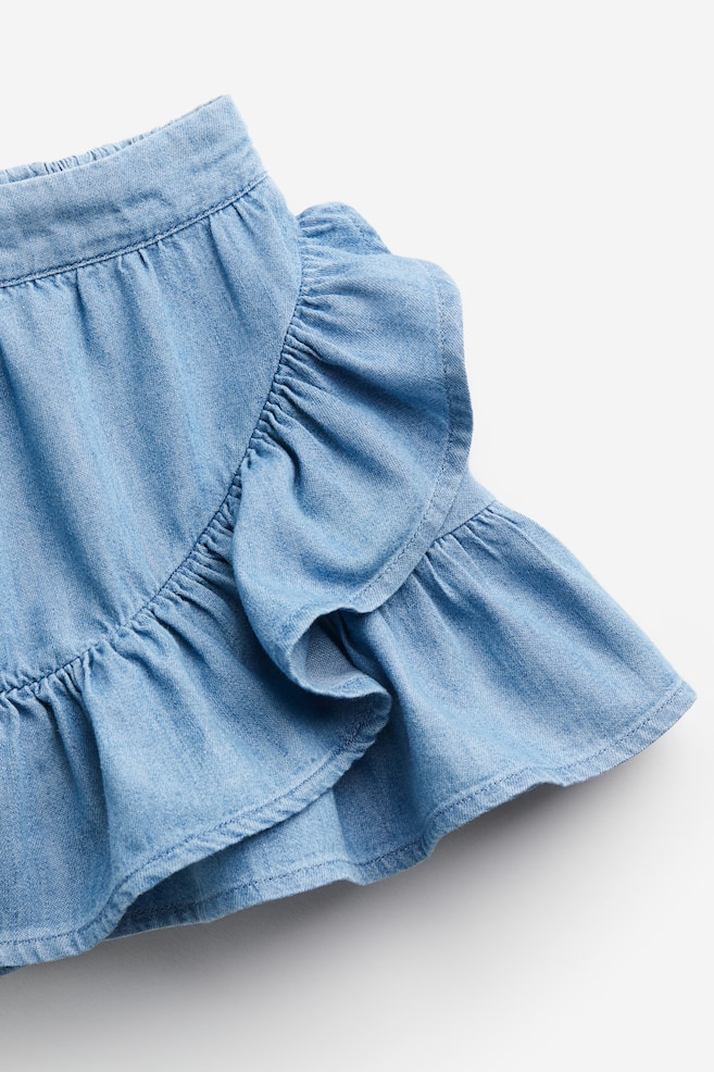 Frill-trimmed skirt - Denim blue - 5