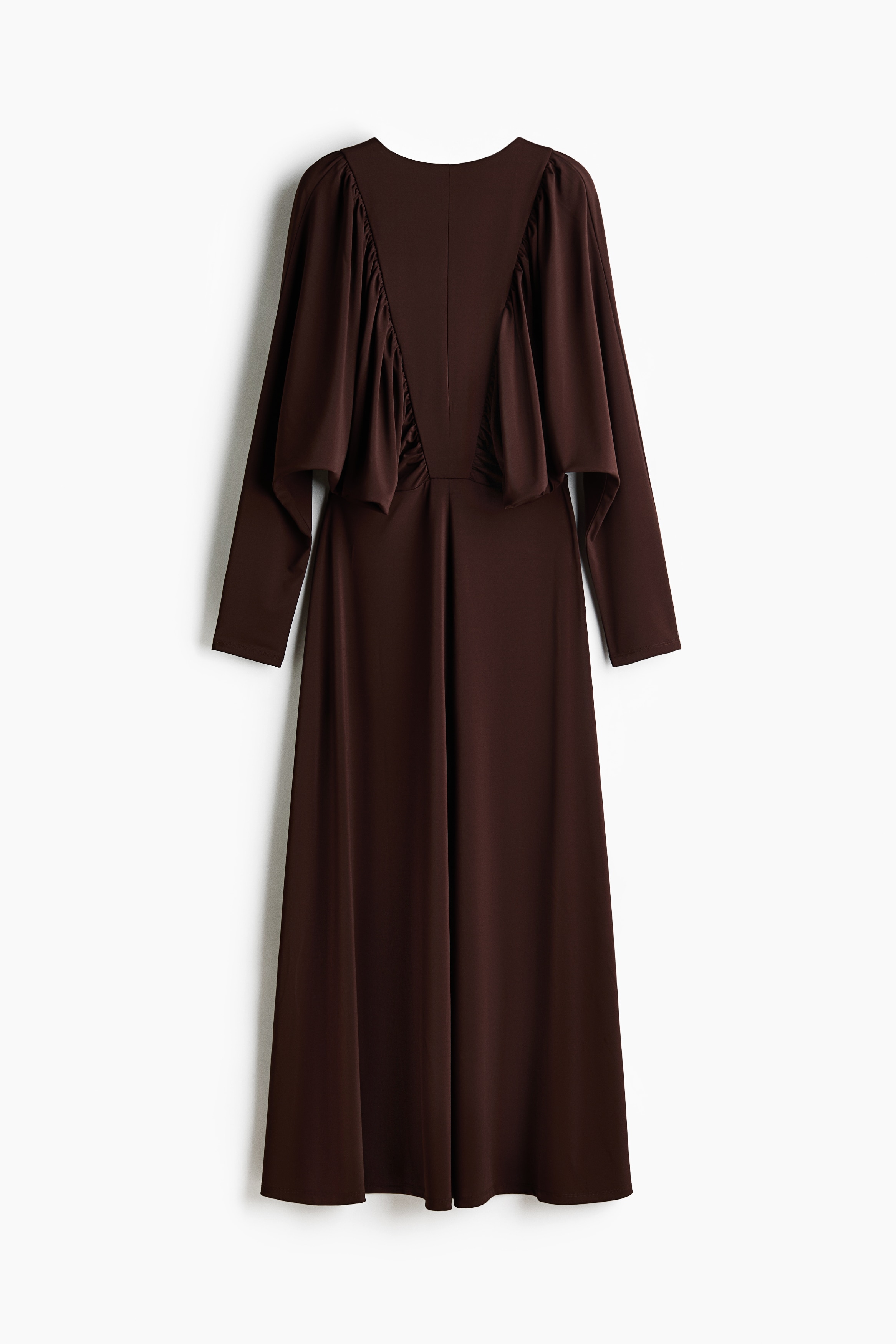 Gathered Jersey Dress - Dark brown