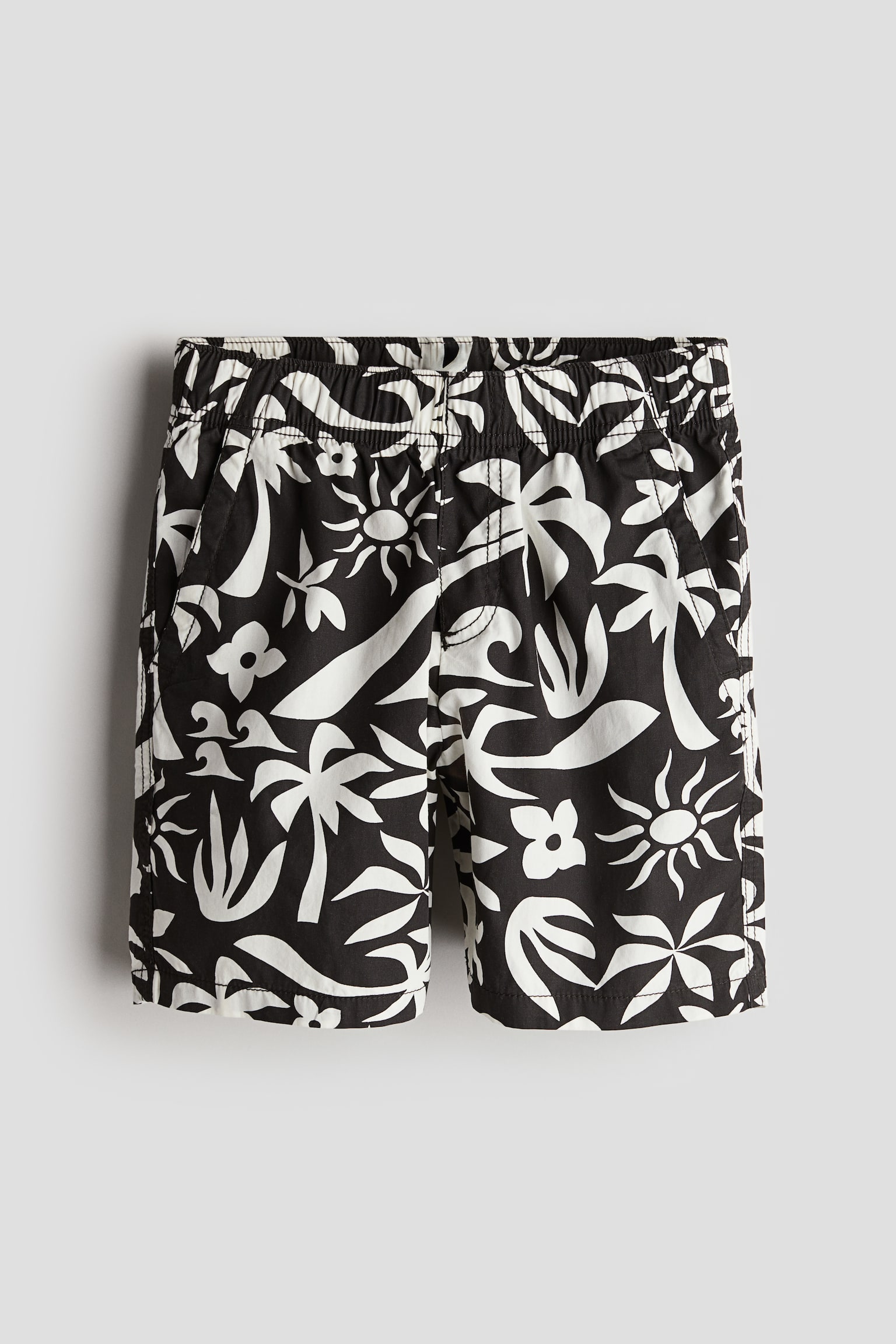 Cotton pull-on shorts - Black/Patterned/Khaki green/Gradient/Black - 1