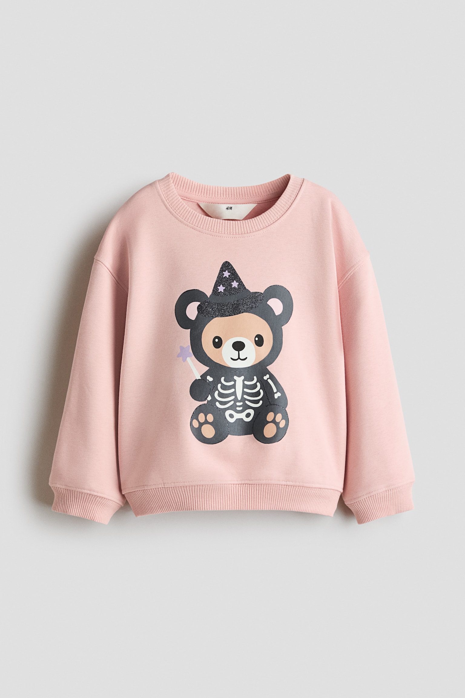 Motif-Detail Brushed-Inside Sweatshirt - Powder pink/teddy bear/Light pink/strawberries/Light gray melange/Mon Amie/Dark brown/Amour/Taupe melange/Pegasus/Light turquoise/Paris/Ivory/Milan/Yellow/heart