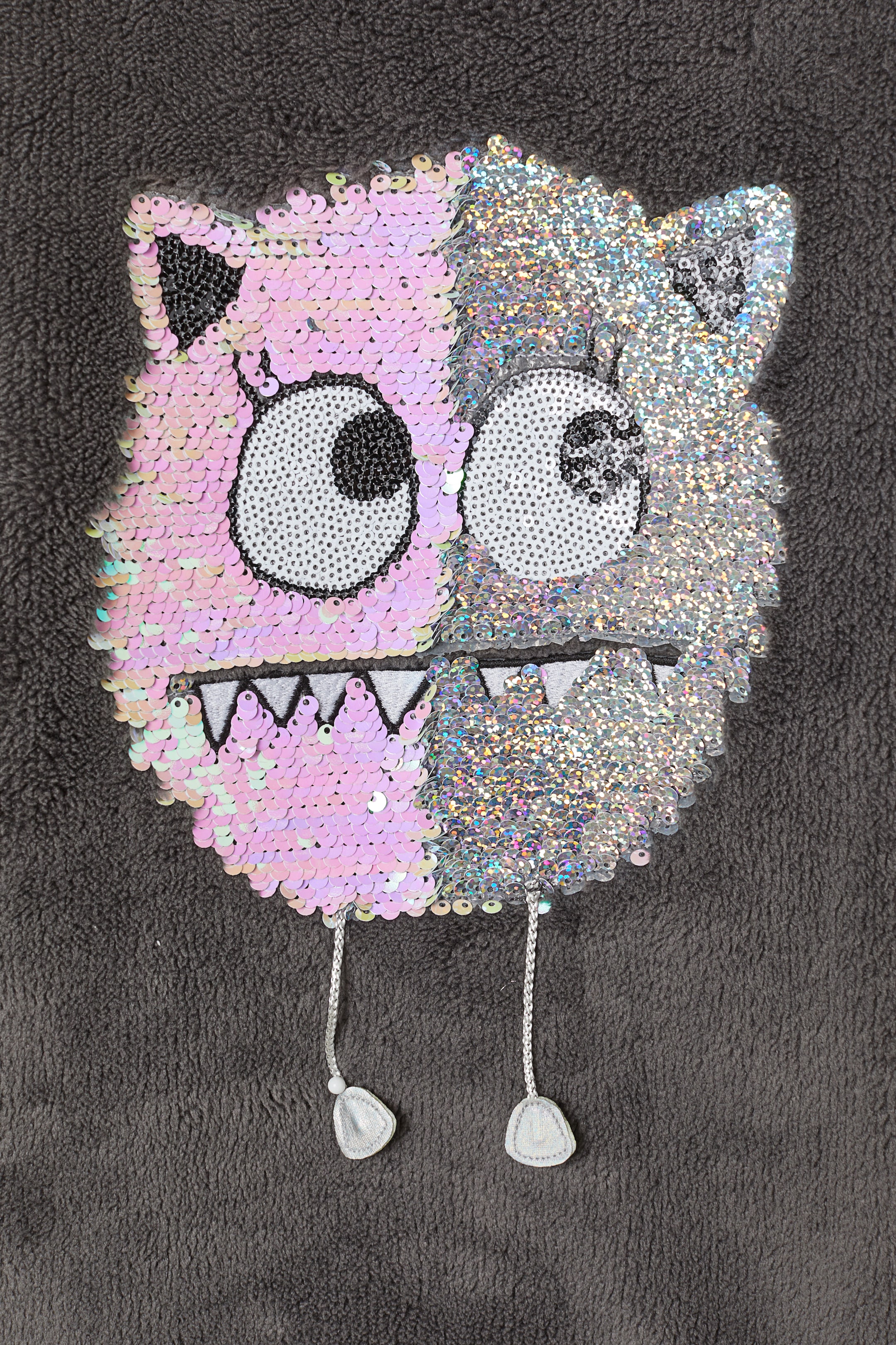 Преглед на по-голямо изображение: Мъхеста блуза с пайети - Тъмносив/Чудовище - ДЕЦА | H&M BG 3