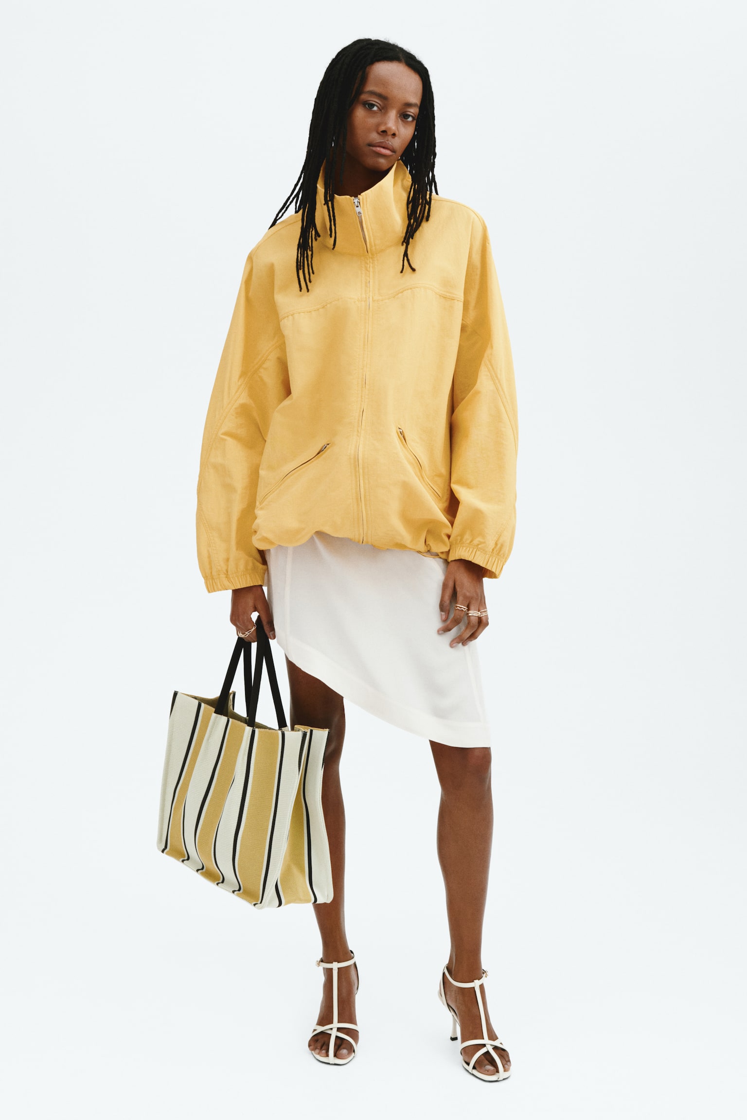 Oversized nylon jacket - Yellow - 1