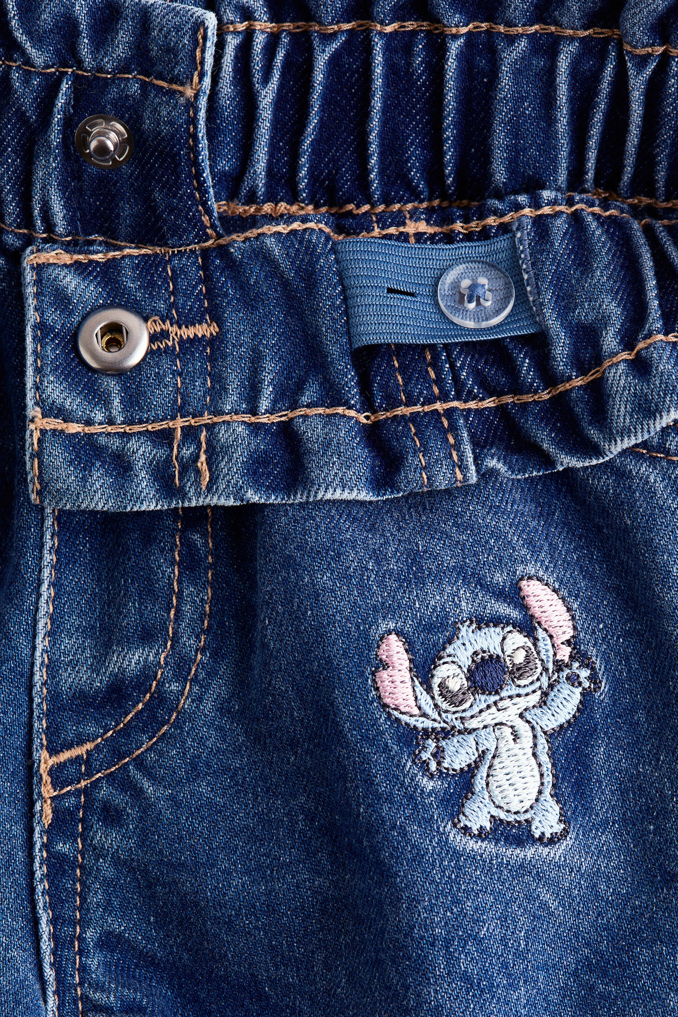 Denim Shorts with Motif