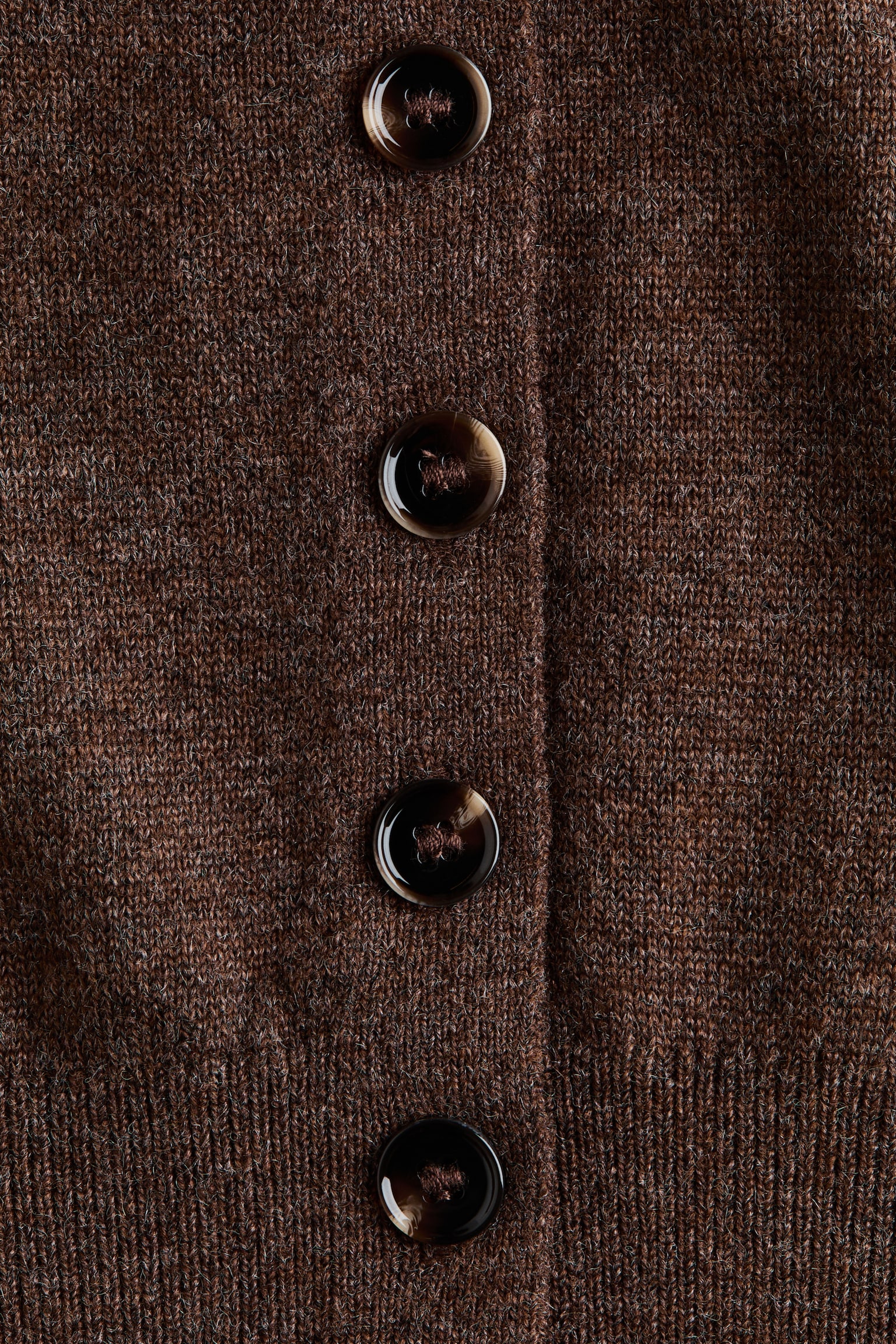 Женский кардиган H&M Fine-Knit, цвет: Коричневый меланжевый — фото 6
