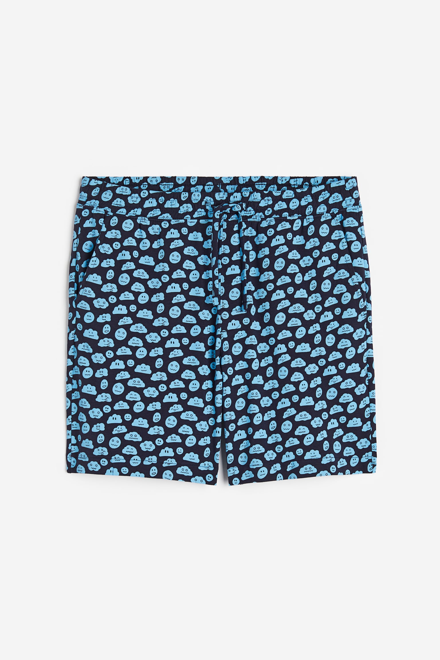 Regular Fit Pyjama shorts - Dark blue/Clouds - 1