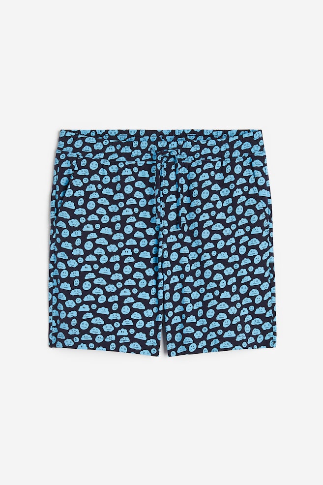 Regular Fit Pyjama shorts - Dark blue/Clouds/Beige/Block-patterned/Light pink/Suns - 2