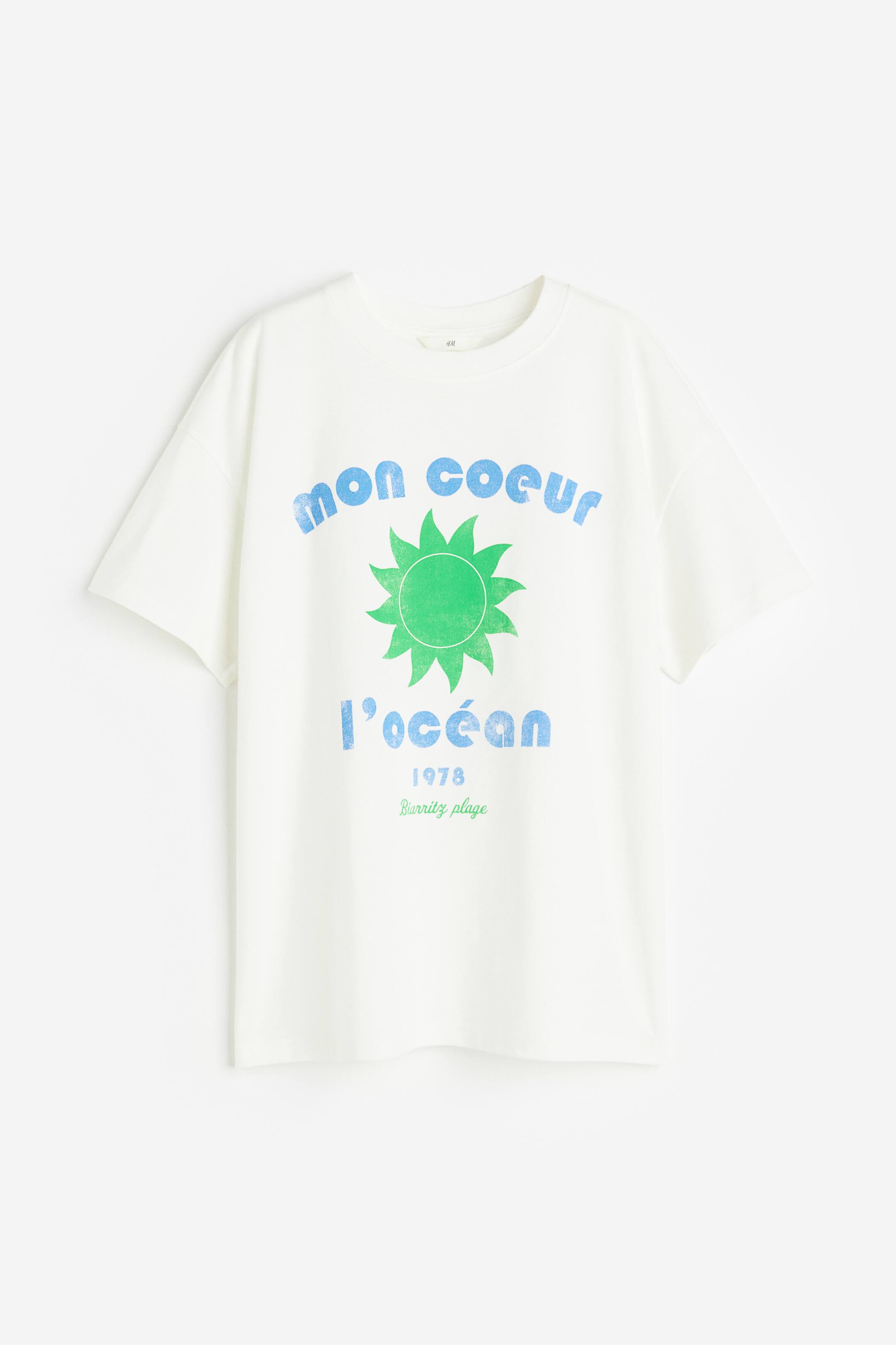 Xem ảnh lớn hơn: Áo thun in hình - Màu trắng/Mon Coeur - Ladies | H&M VN 1