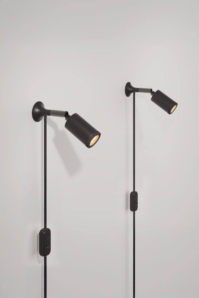 Set De 2 Spots Led Muraux Magnétiques Avec Prise - Noir De Base - 1