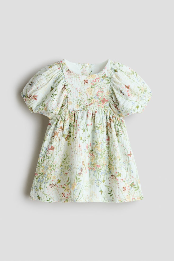Cotton muslin dress - Light turquoise/Bambi - 1