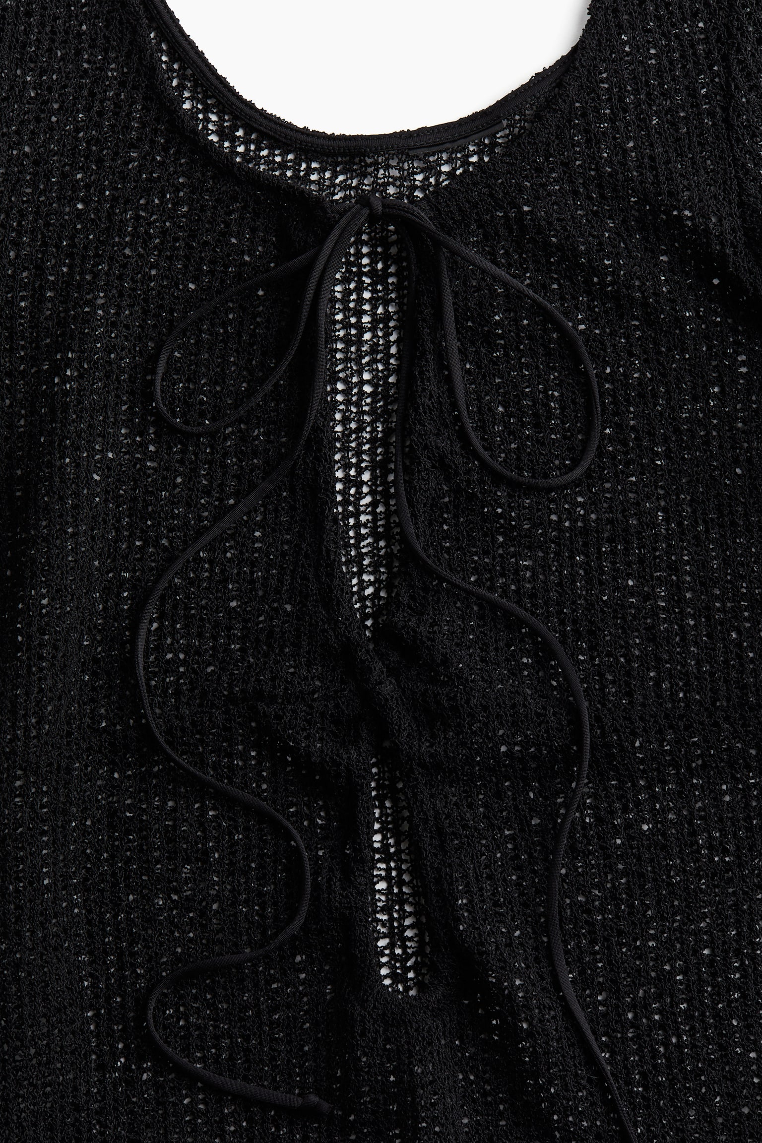 Drawstring-detail beach dress - Black/White - 4