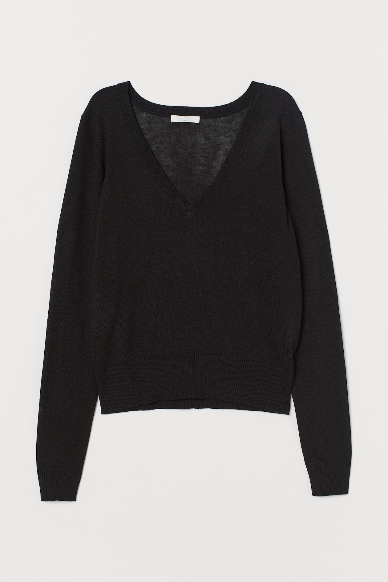 V-neck Sweater - V-neck - Long sleeve - Black - Ladies | H&M US