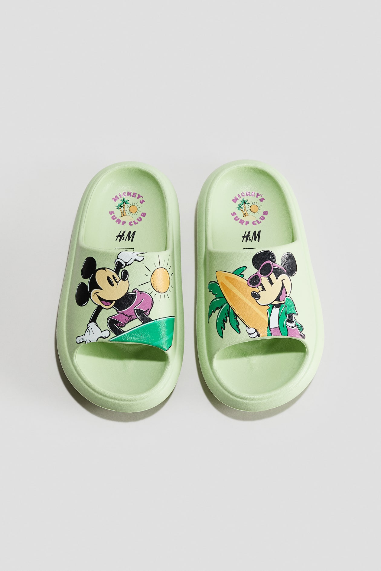 Chanclas de piscina con suela gruesa Verde claro/Mickey Mouse NIÑOS  H&M ES