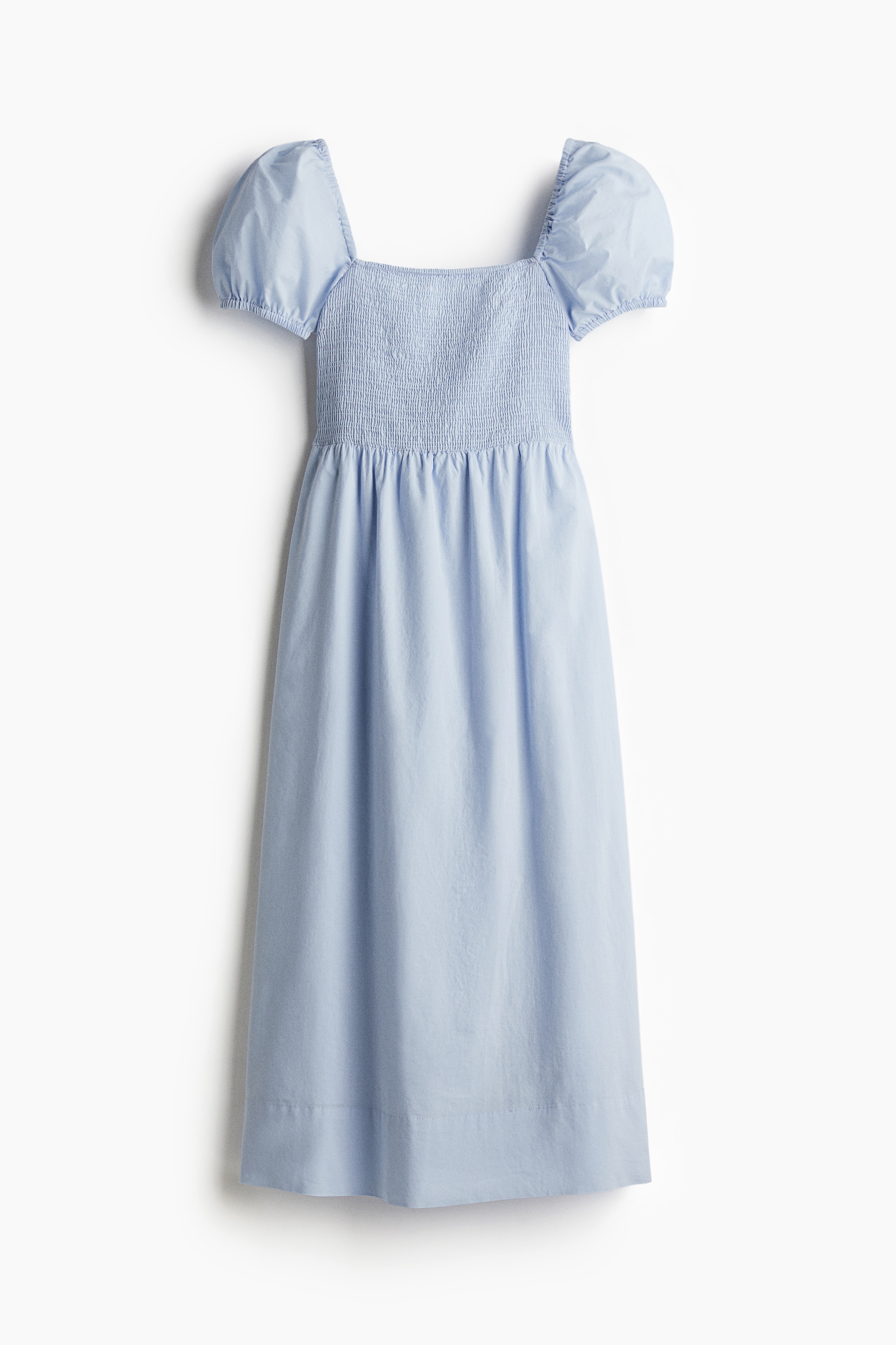 Puff-sleeved cotton dress - Light blue/Cream/Floral/White/Black