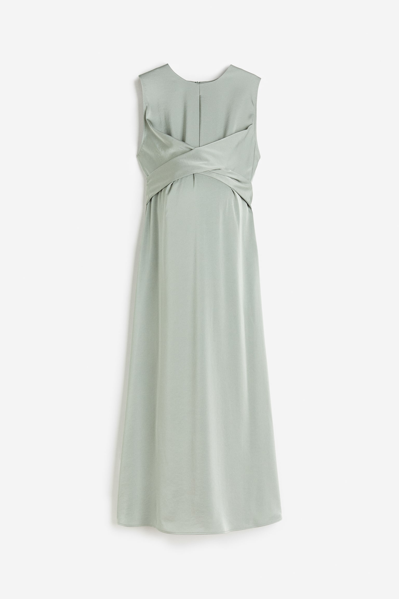 MAMA Satin Dress - Sage green/White - 1