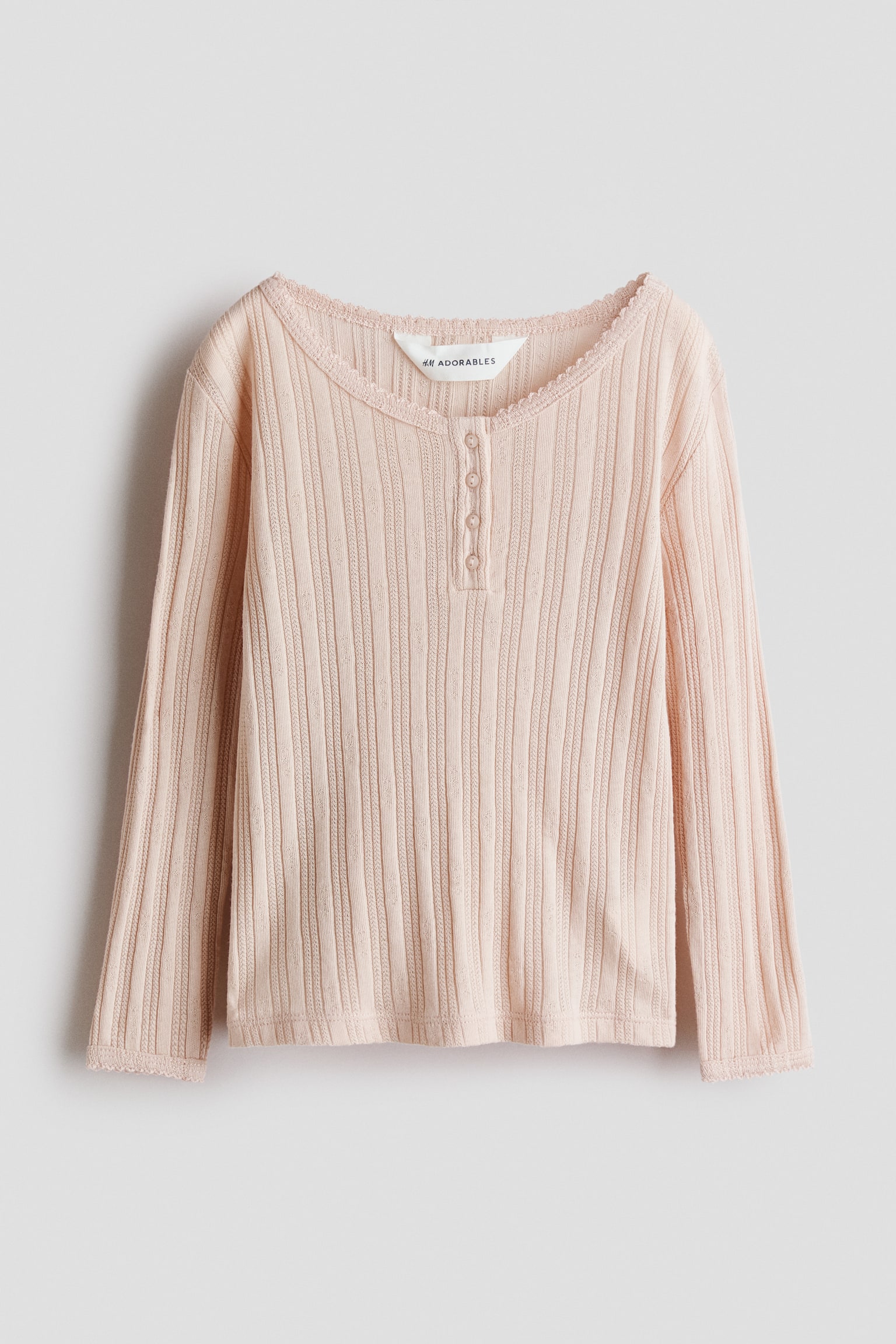 Top en tejido pointelle - Beige claro/Crema