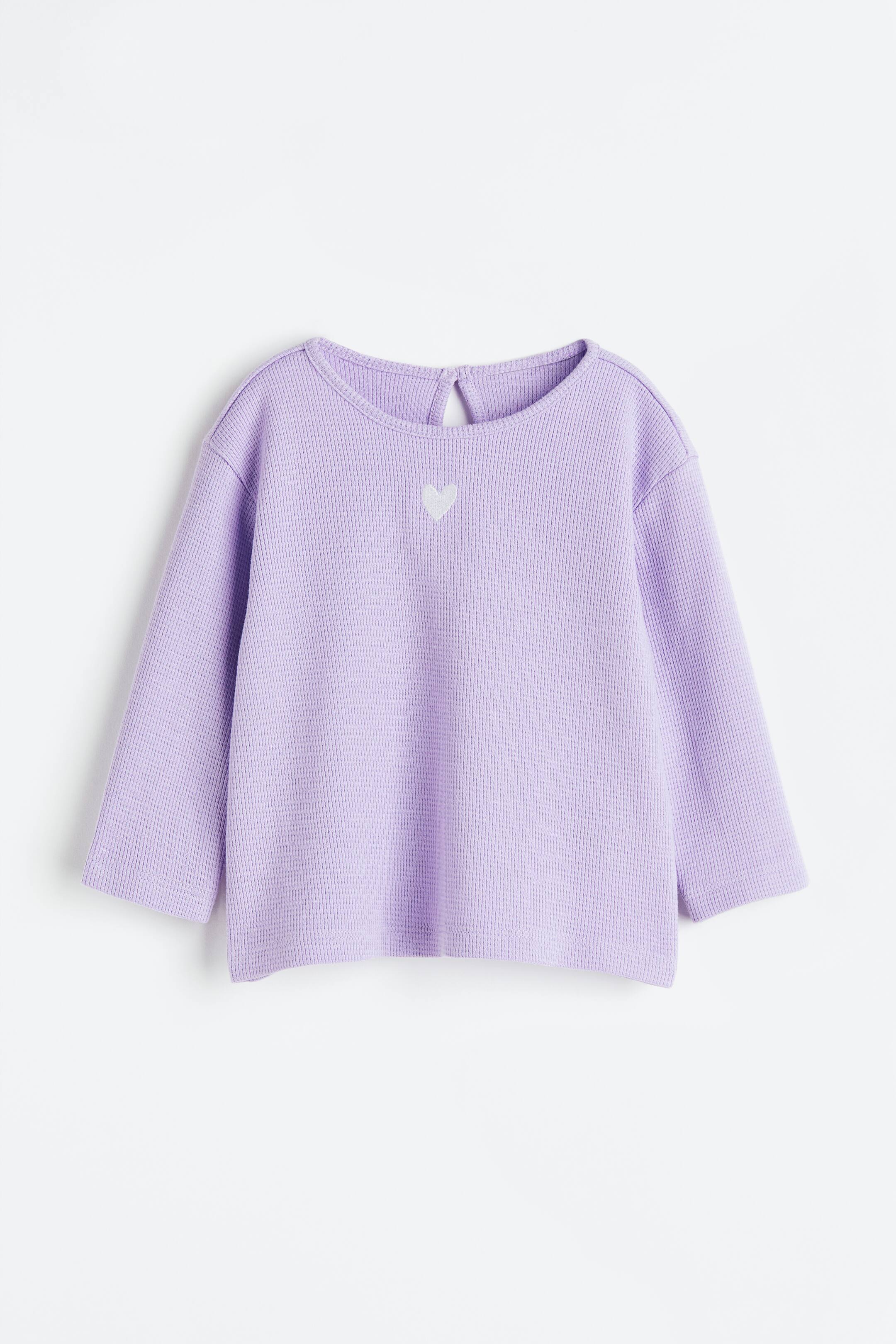 Xem ảnh lớn hơn: Áo cotton dài tay - Màu tím nhạt/Trái tim - Kids | H&M VN 1