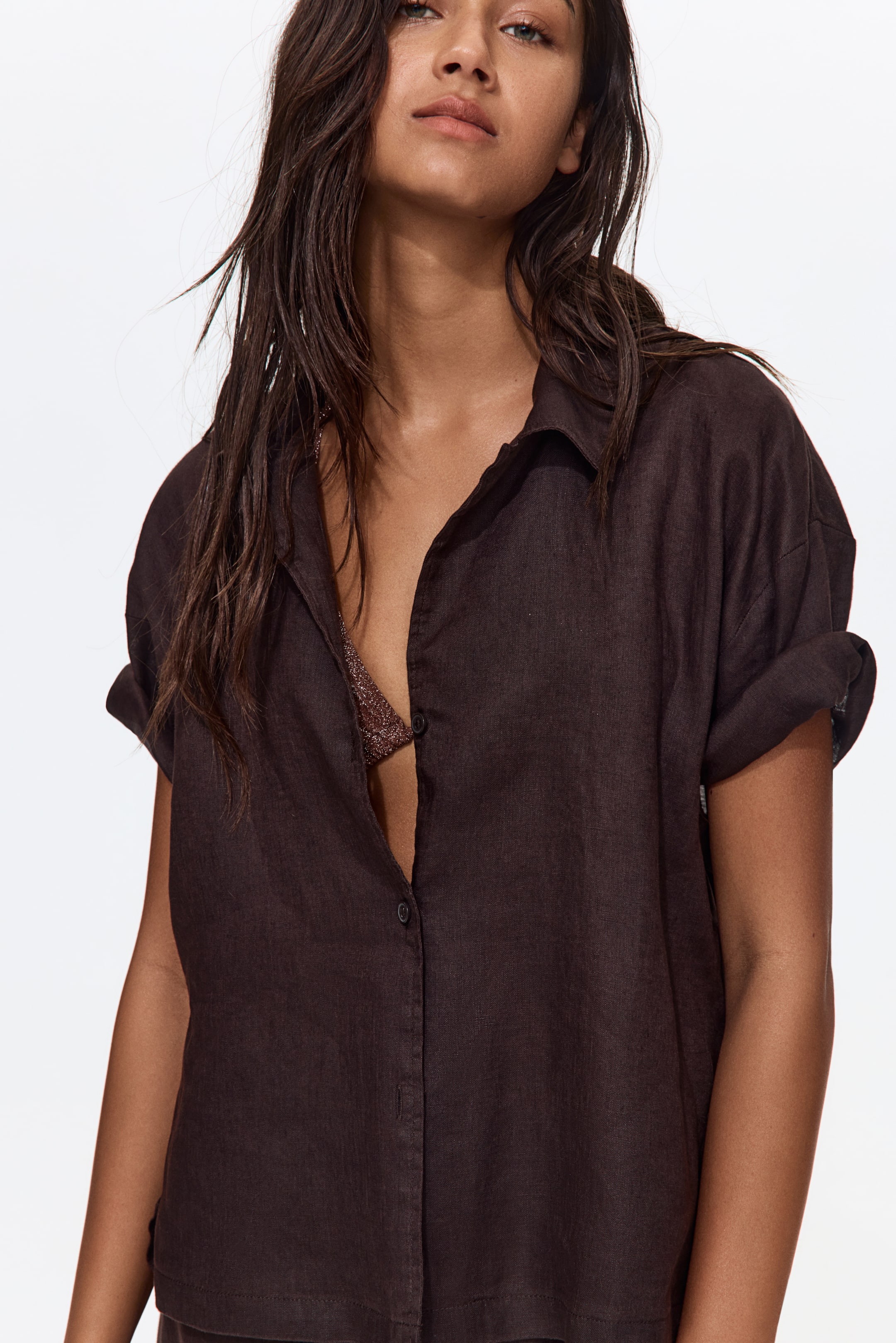 Женские рубашки H&M Linen Beach Shirt — фото 3